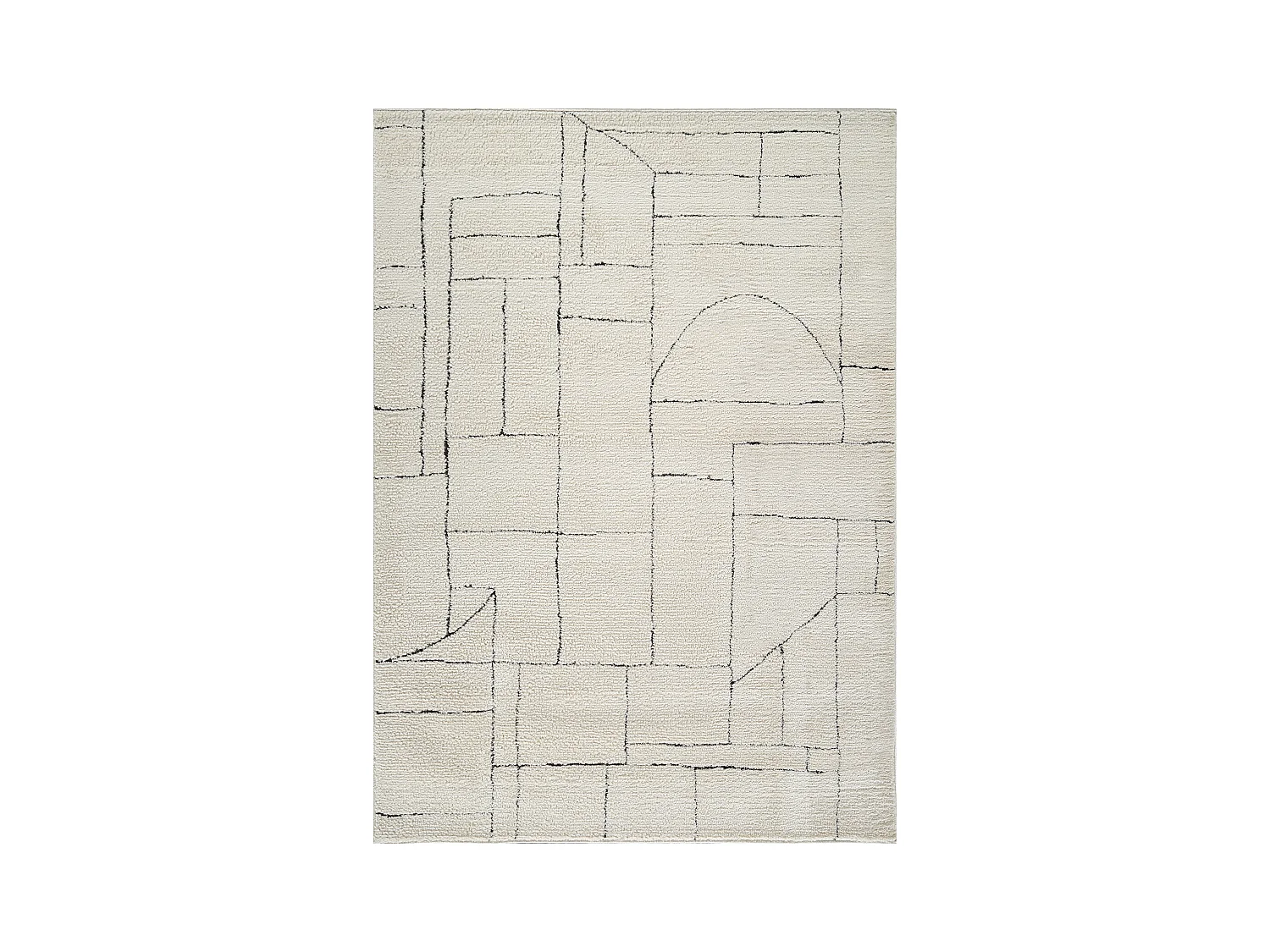 Tapis Scandinave Moderne - Ivoire/Gris - 160x213cm - LISA