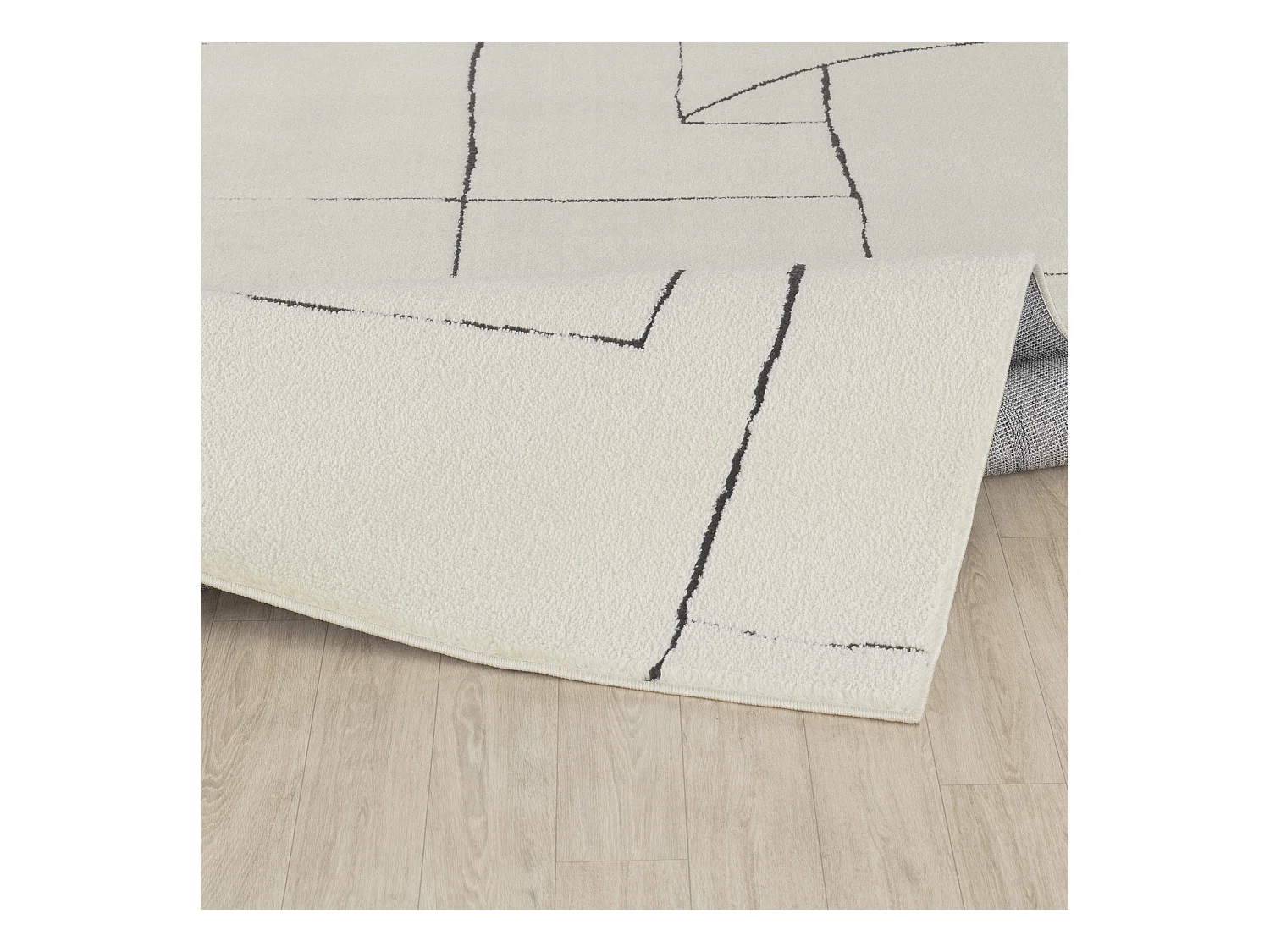 Tapis Scandinave Moderne - Ivoire/Gris - 160x213cm - LISA