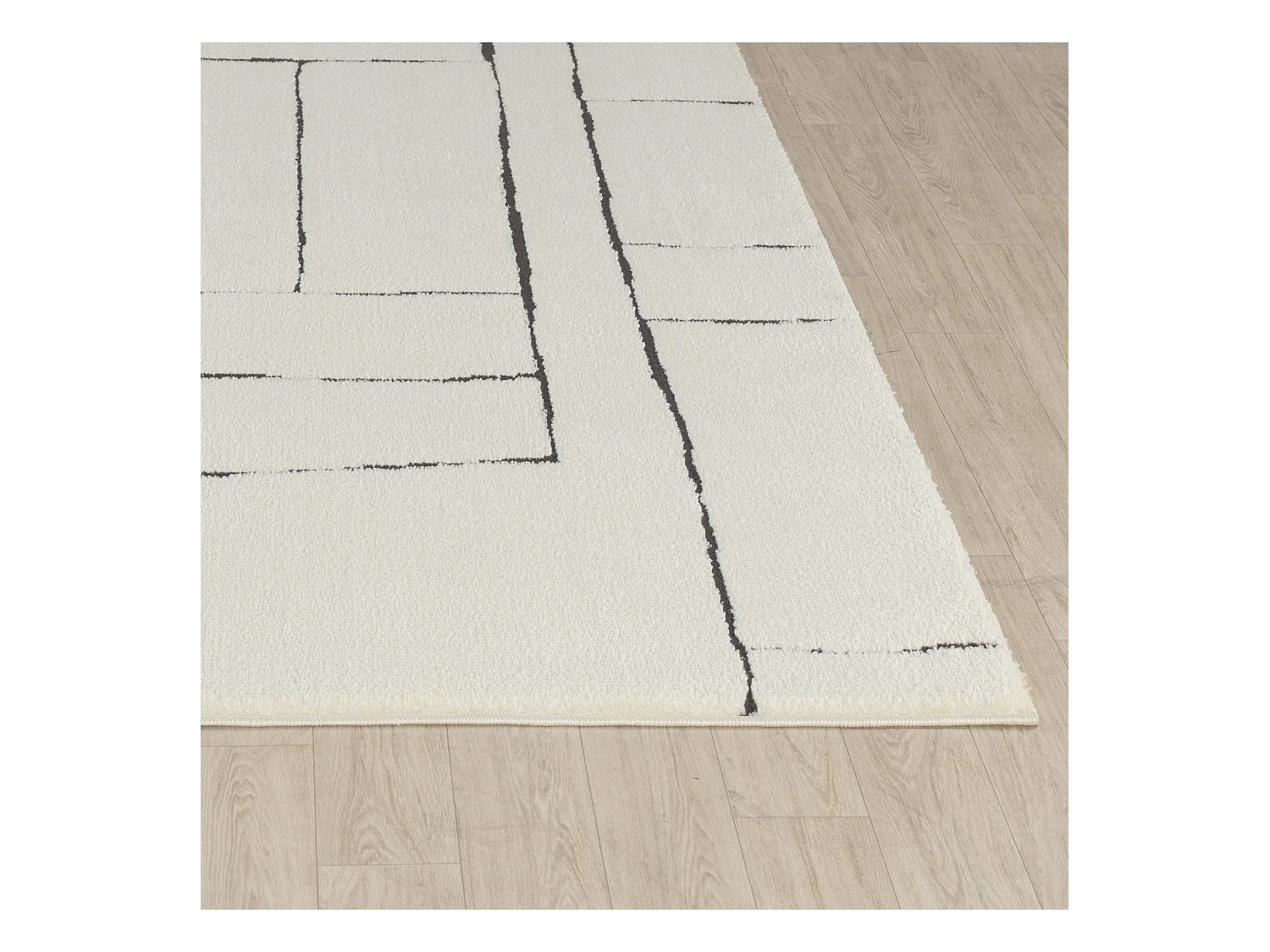 Tapis Scandinave Moderne - Ivoire/Gris - 160x213cm - LISA