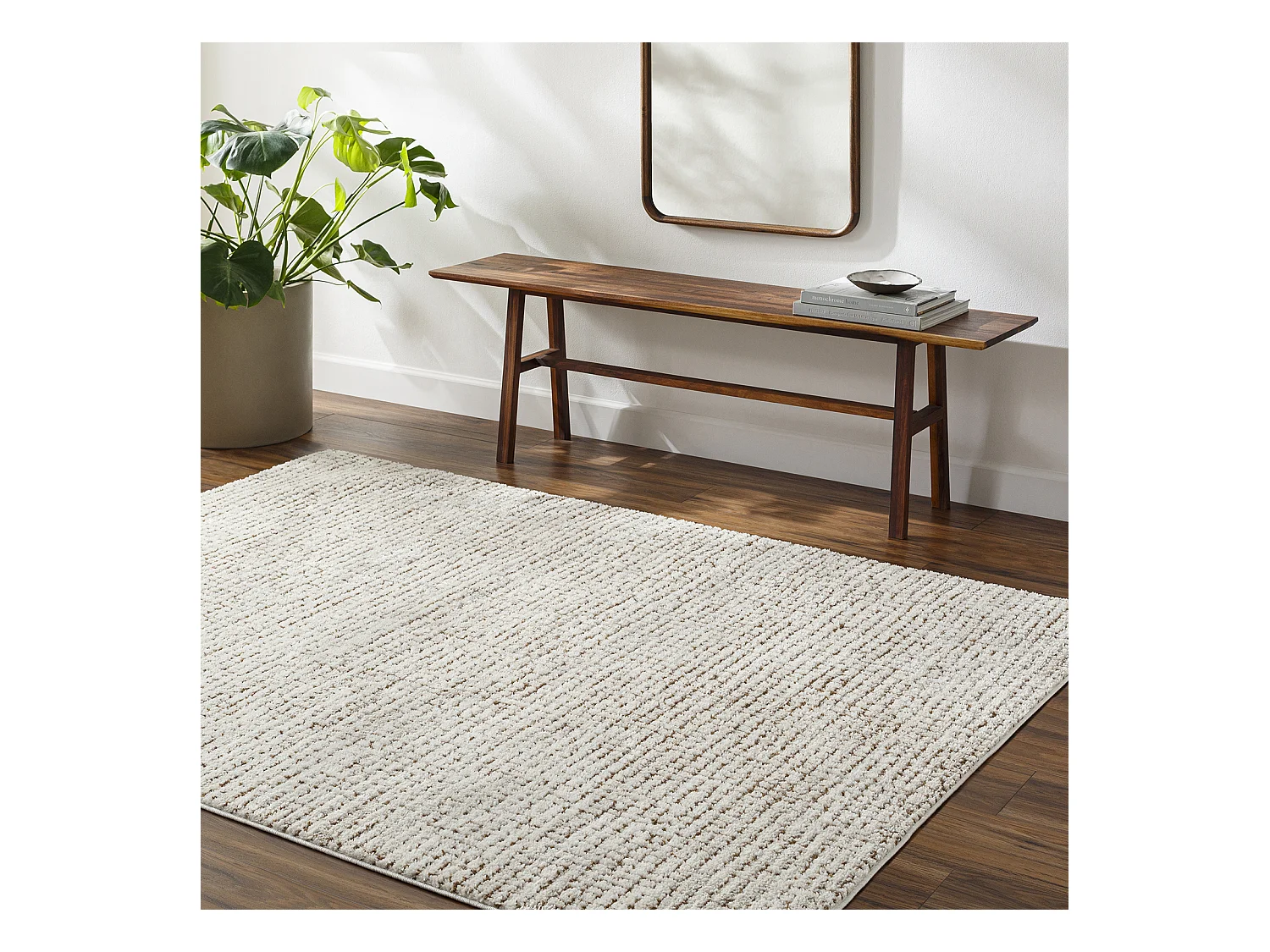 Tapis Scandinave Moderne - Ivoire/Terracotta - 160x213cm - AMANDINE
