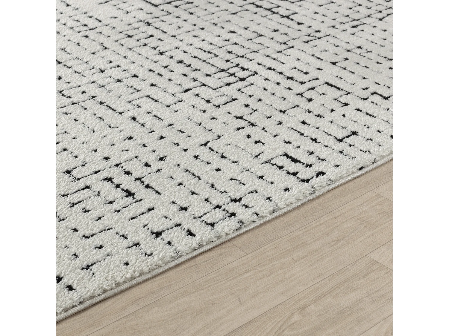 Modern Scandinavisch Tapijt - Ivoor/Zwart - 200x275cm - AMANDINE