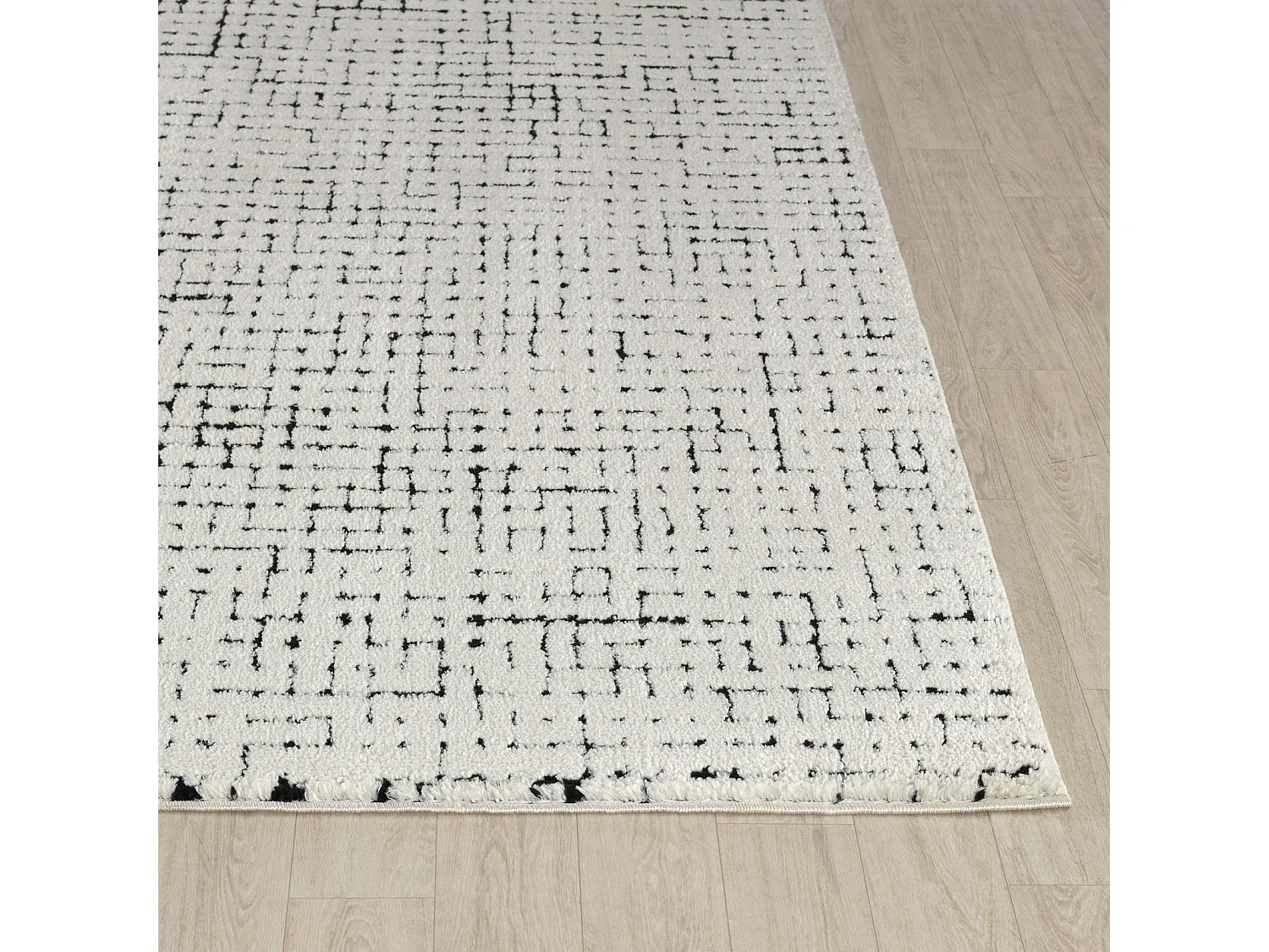 Modern Scandinavisch Tapijt - Ivoor/Zwart - 200x275cm - AMANDINE