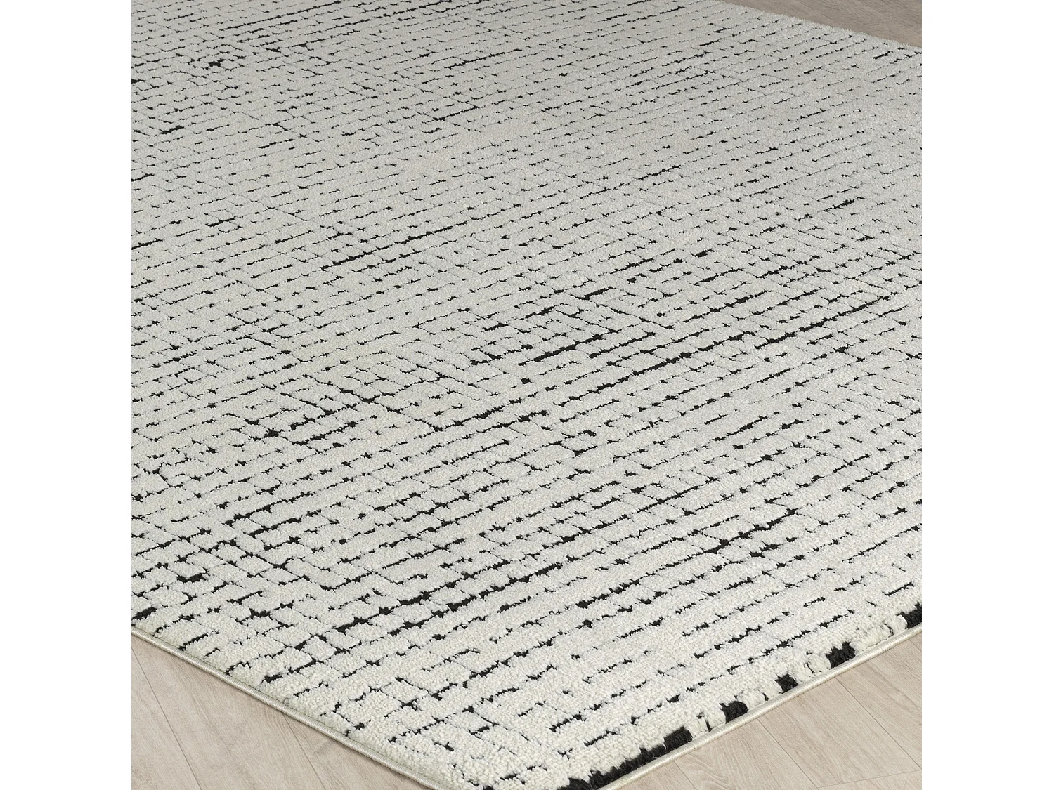 Modern Scandinavisch Tapijt - Ivoor/Zwart - 200x275cm - AMANDINE