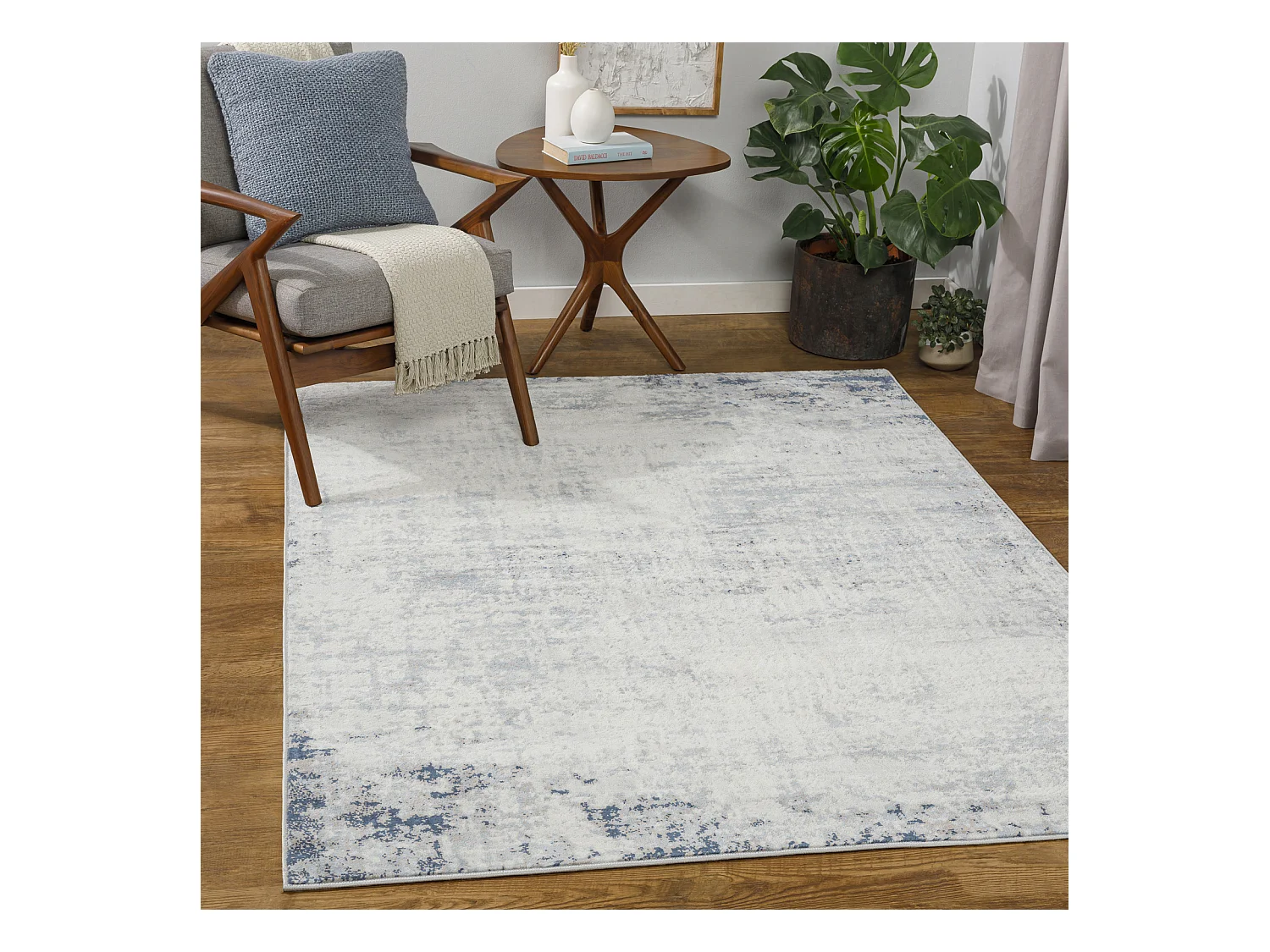 Modern Abstract Tapijt - Grijs/Blauw - 160x215cm - ALIX