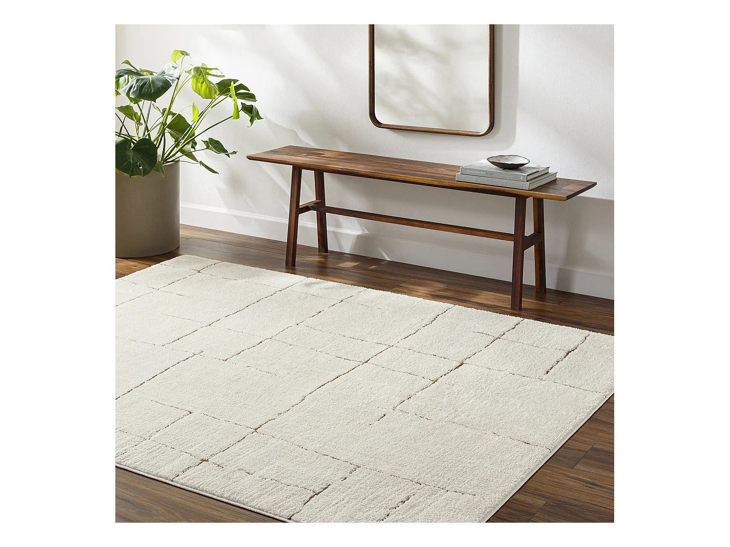 Tappeto Scandinavo Moderno - Avorio/Terracotta - 200x275cm - AVA