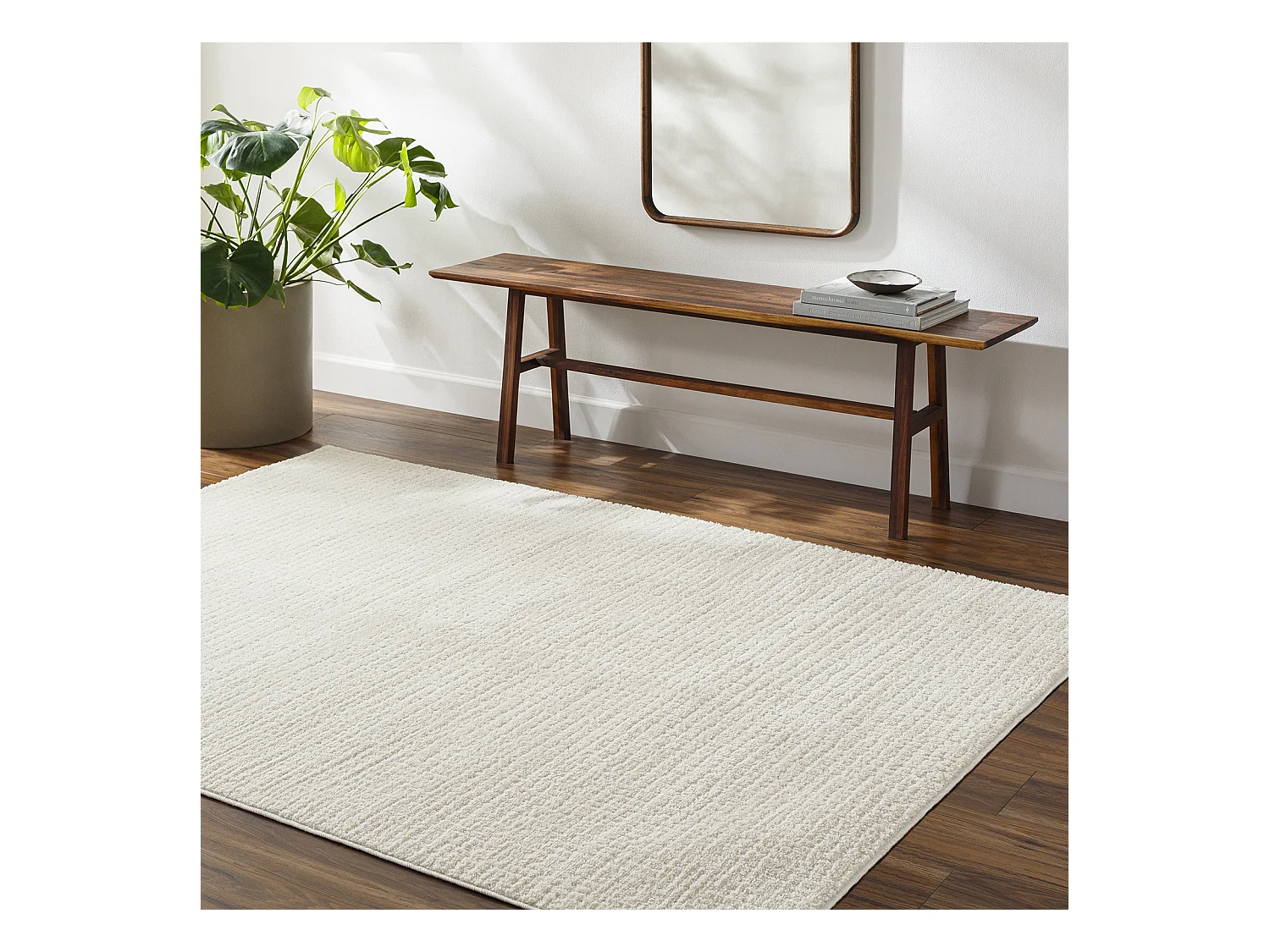 Tapis Scandinave Moderne - Ivoire - 200x275cm - AMANDINE