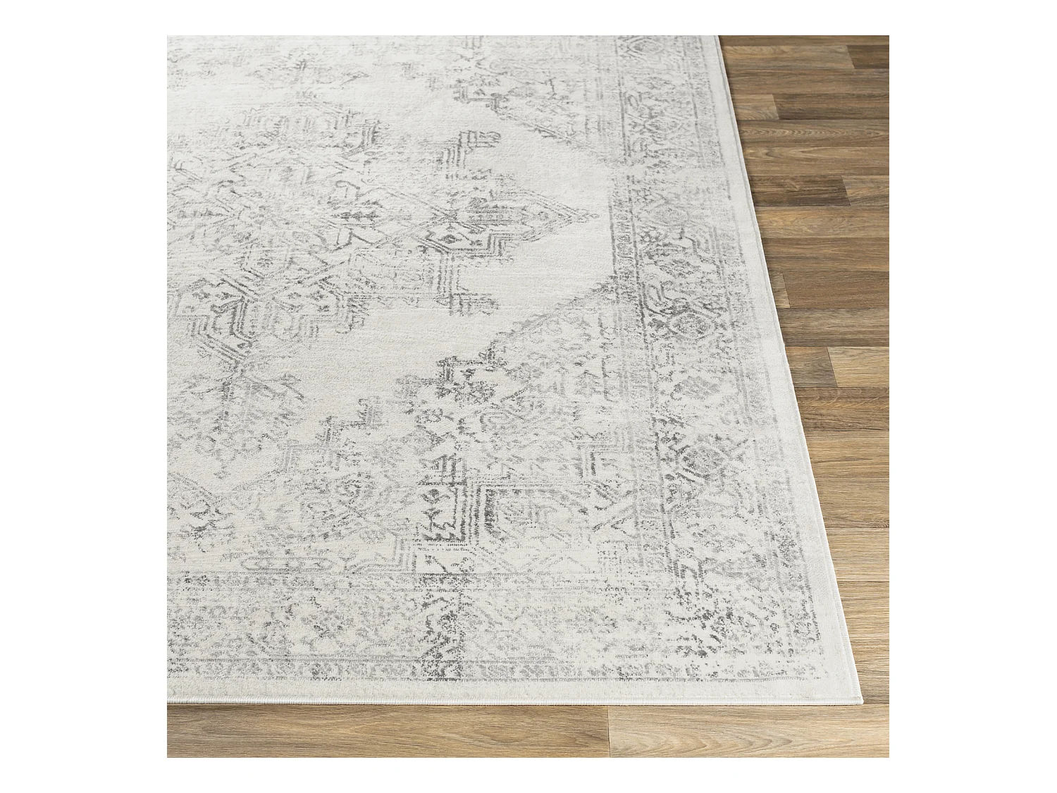 Vintage Oosters Tapijt - Wit/Grijs - 80x150cm - CEREN