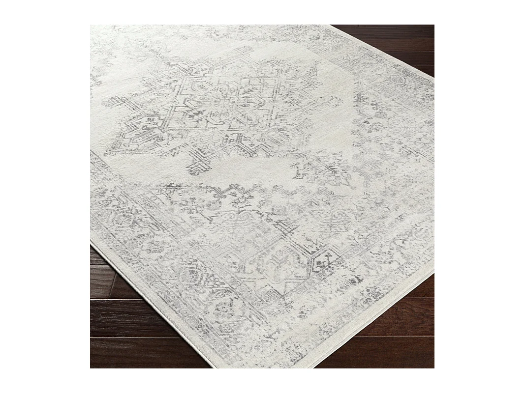 Vintage Oosters Tapijt - Wit/Grijs - 80x150cm - CEREN