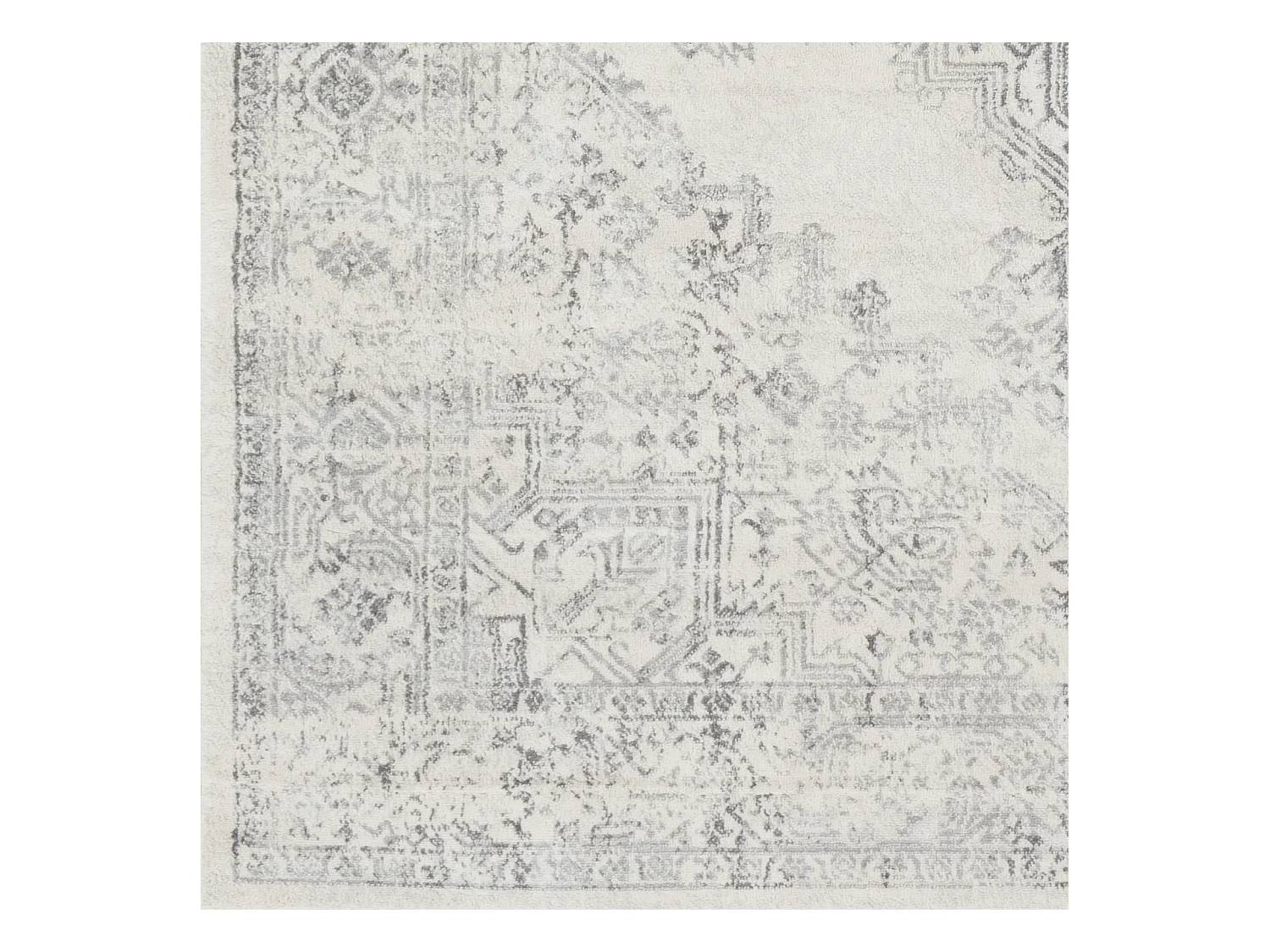 Vintage Oosters Tapijt - Wit/Grijs - 80x150cm - CEREN