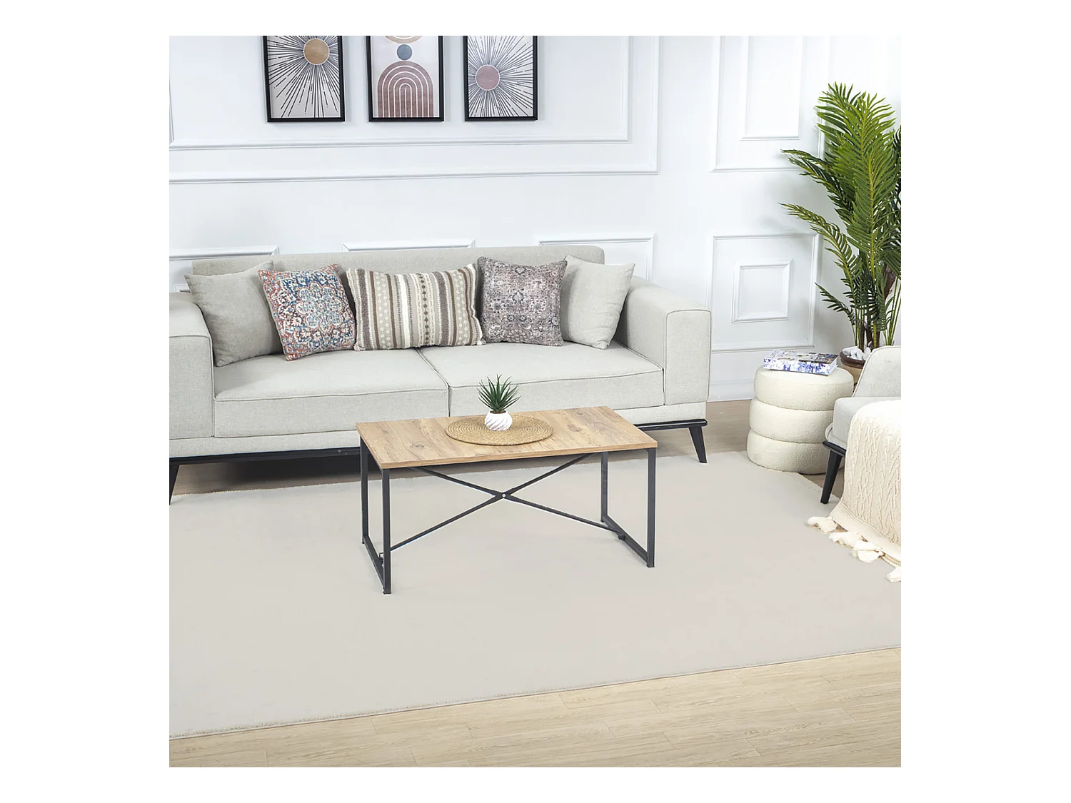 Scandinavisch Tapijt met Stippen - Ivoor - 160x213cm - HIKARI