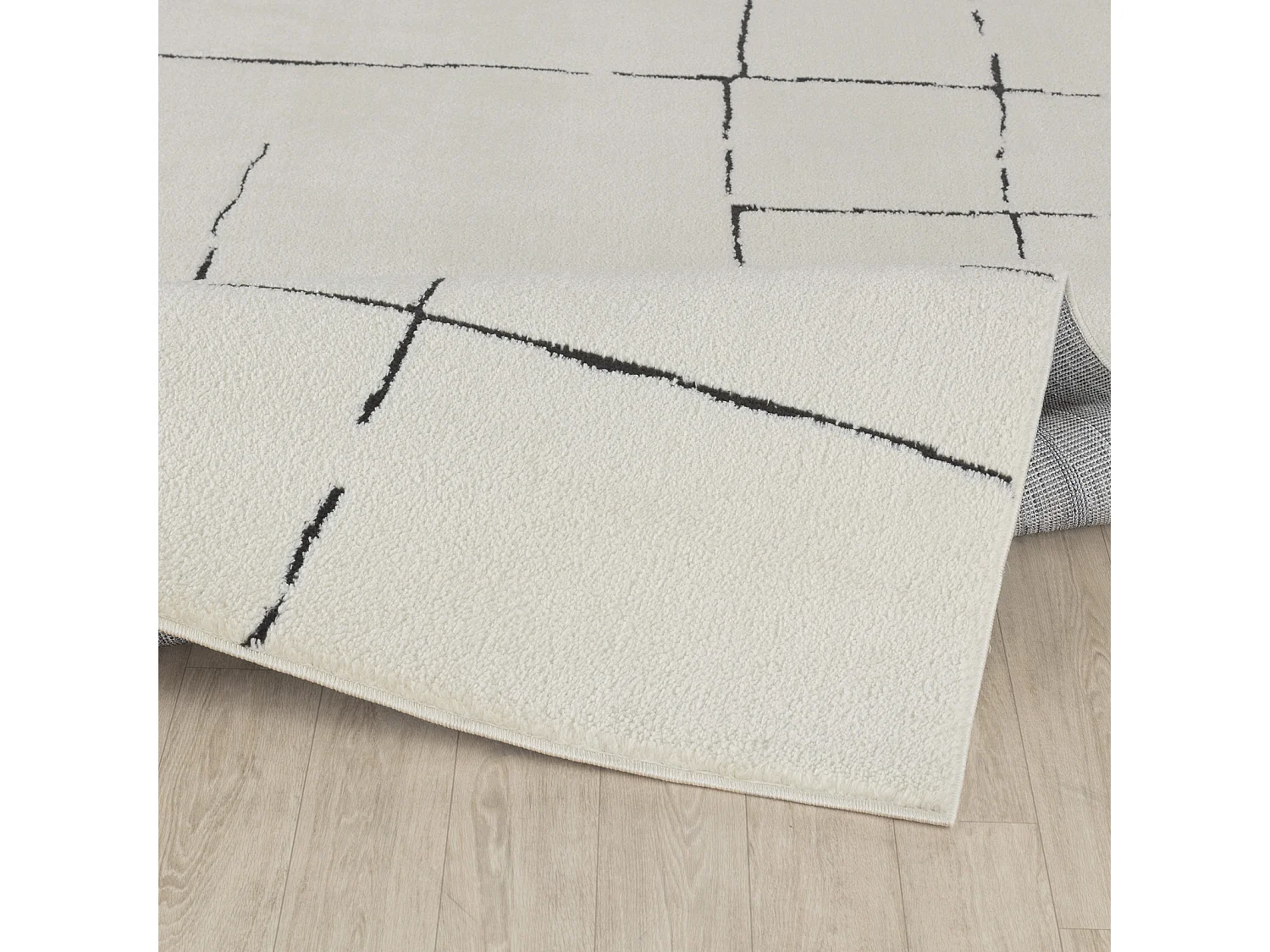 Tapis Scandinave Moderne - Ivoire/Gris - 160x213cm - AVA