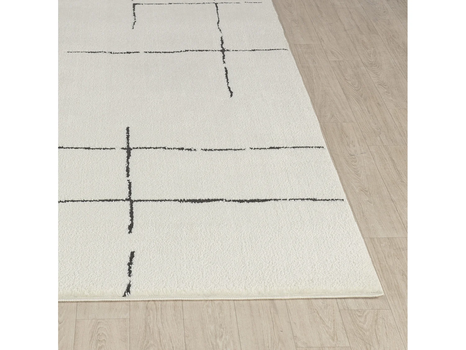 Tapis Scandinave Moderne - Ivoire/Gris - 160x213cm - AVA