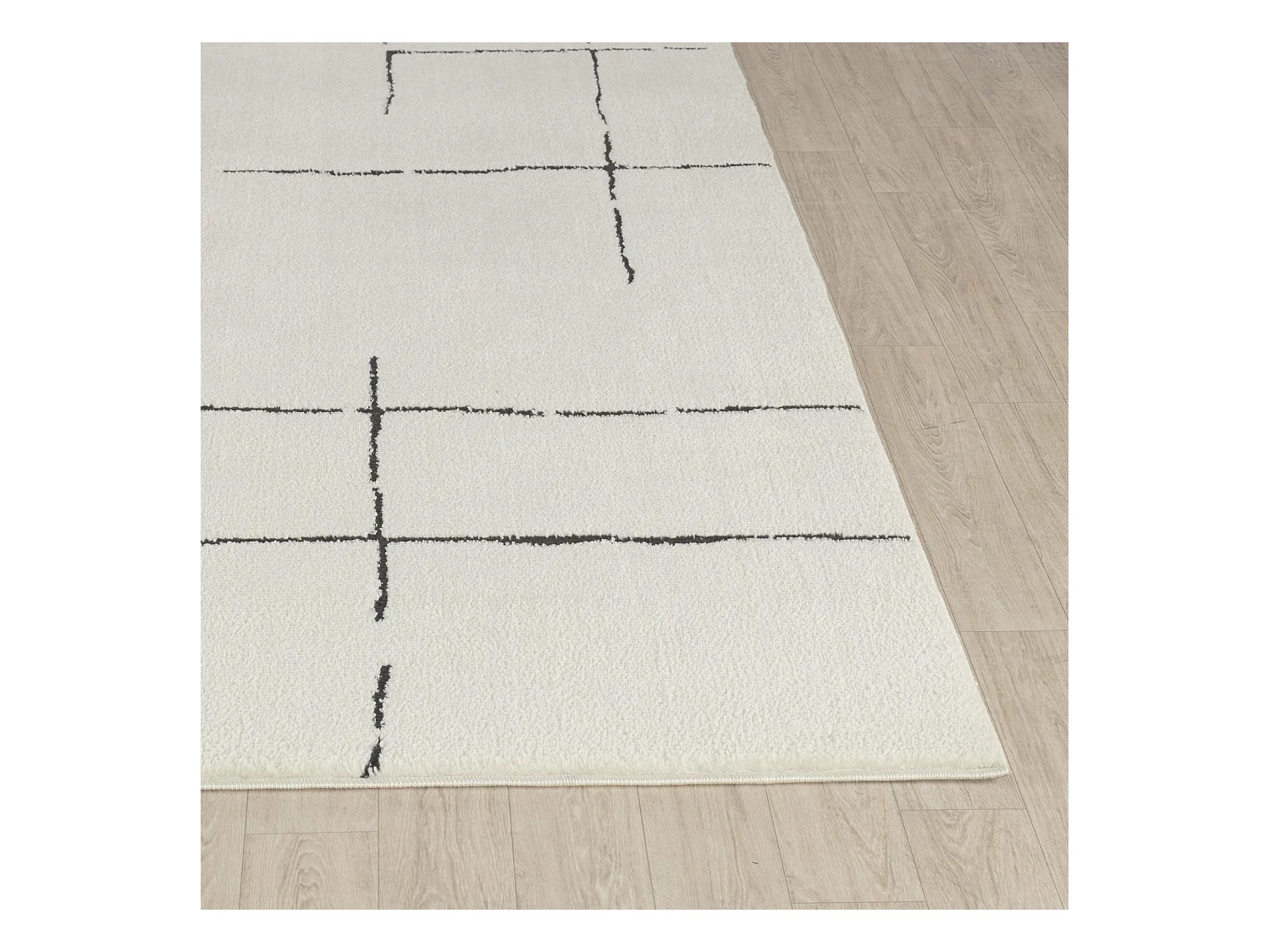 Modern Scandinavisch Tapijt - Ivoor/Grijs - 160x213cm - AVA
