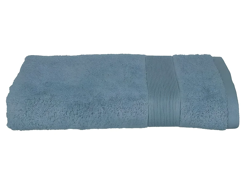 Drap de bain en Coton Bleu orage tissu éponge 70 x 130 cm