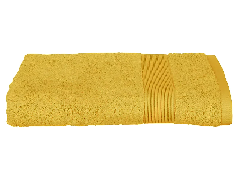 Drap de bain en Coton Jaune Ocre tissu éponge 70 x 130 cm