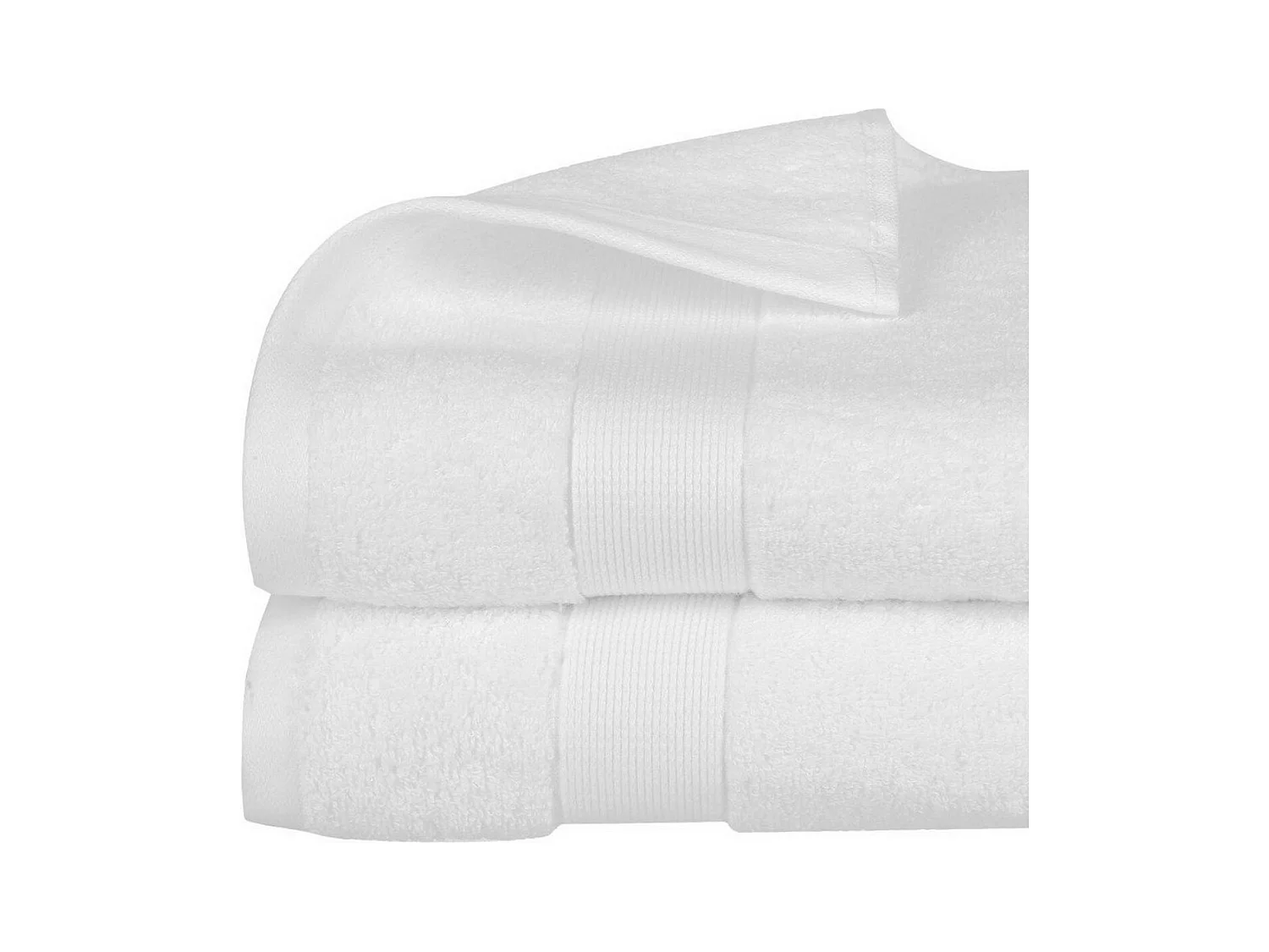 Drap de bain en Coton Blanc tissu éponge 70 x 130 cm