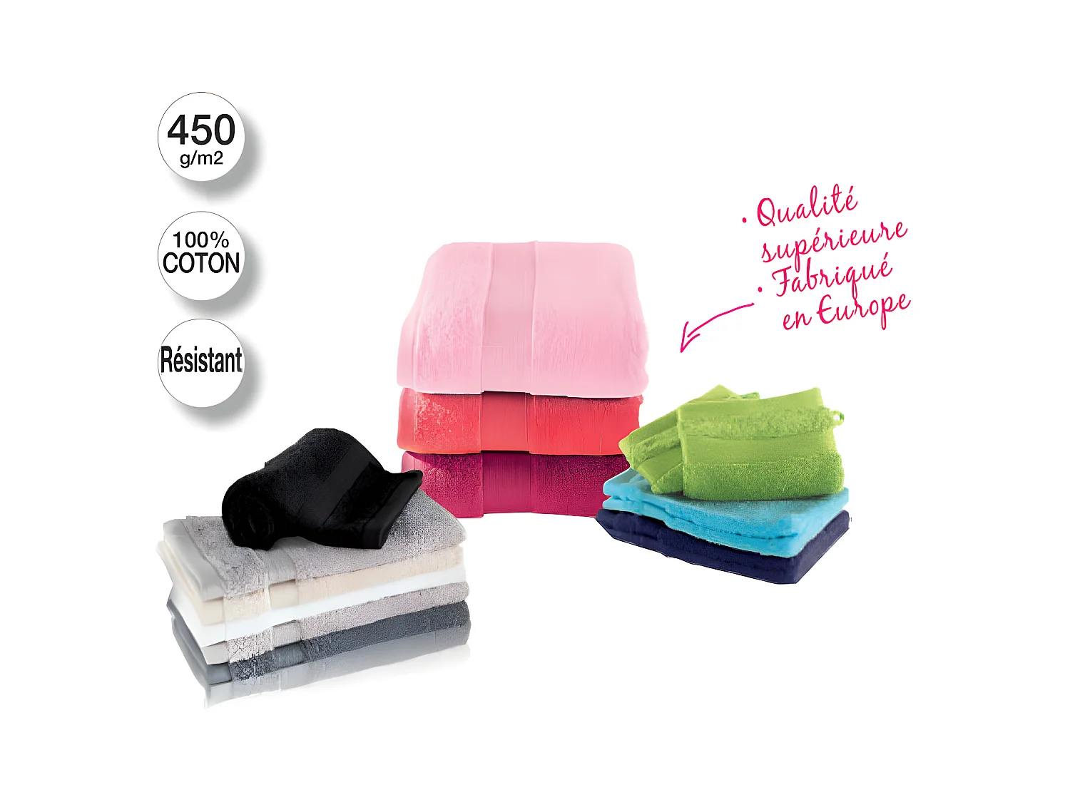 Drap de bain en Coton Blanc tissu éponge 70 x 130 cm