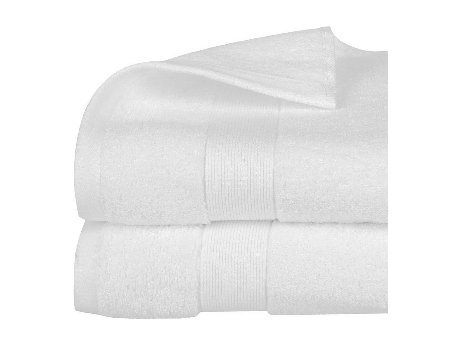 Drap de bain en Coton Blanc tissu éponge 70 x 130 cm