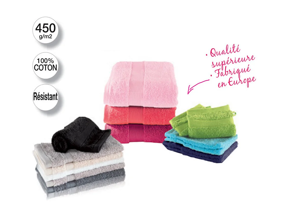 Drap de bain en Coton Blanc tissu éponge 70 x 130 cm