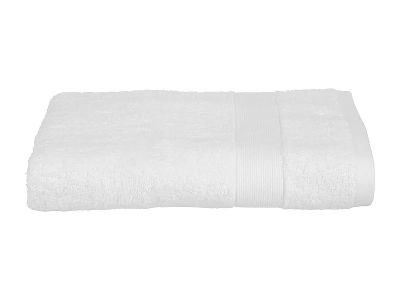 Drap de bain en Coton Blanc tissu éponge 70 x 130 cm