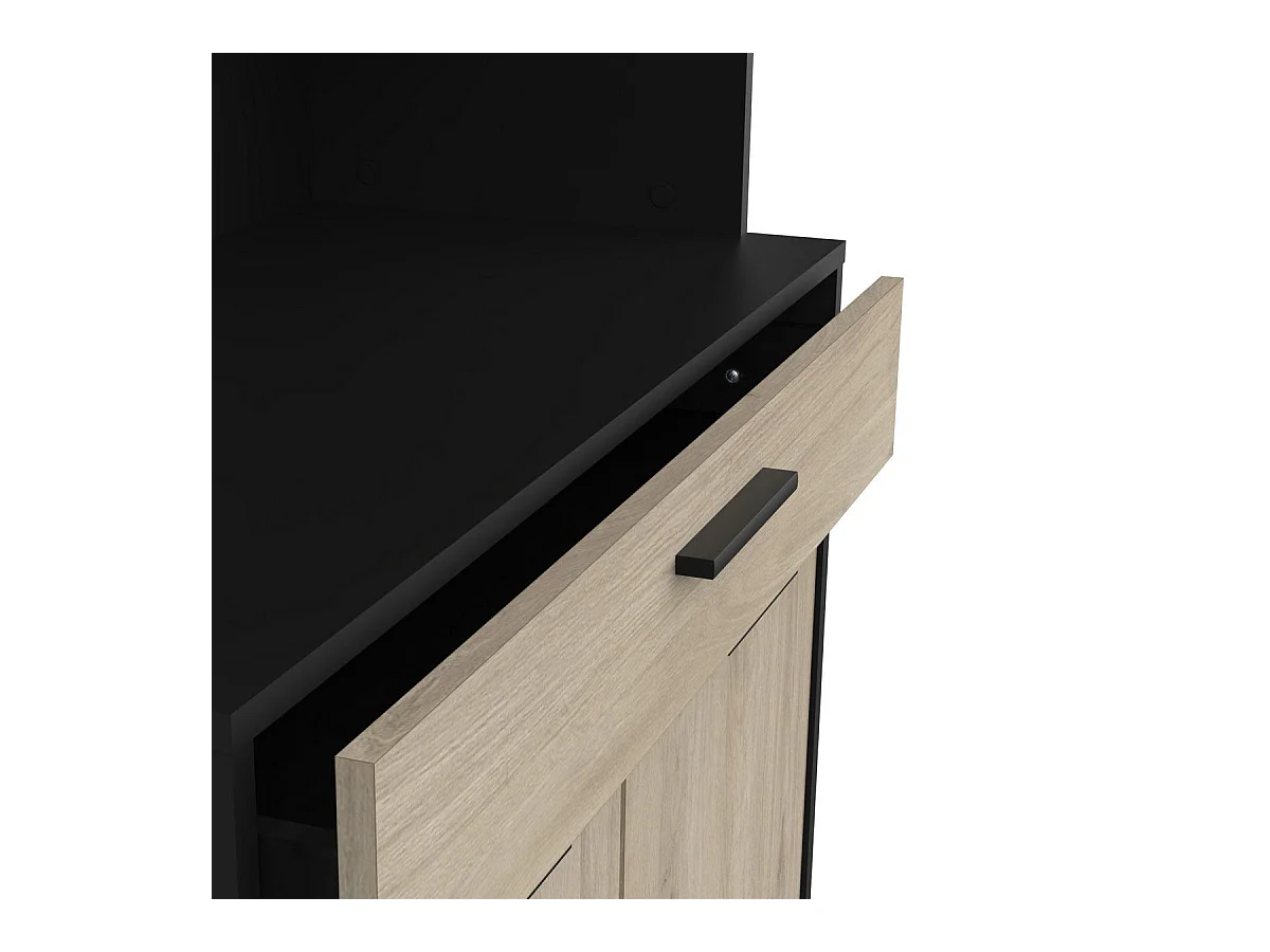 Móvel Alto de Cozinha AMBIHOME NAPO Preto/Carvalho C84xP40xA177cm