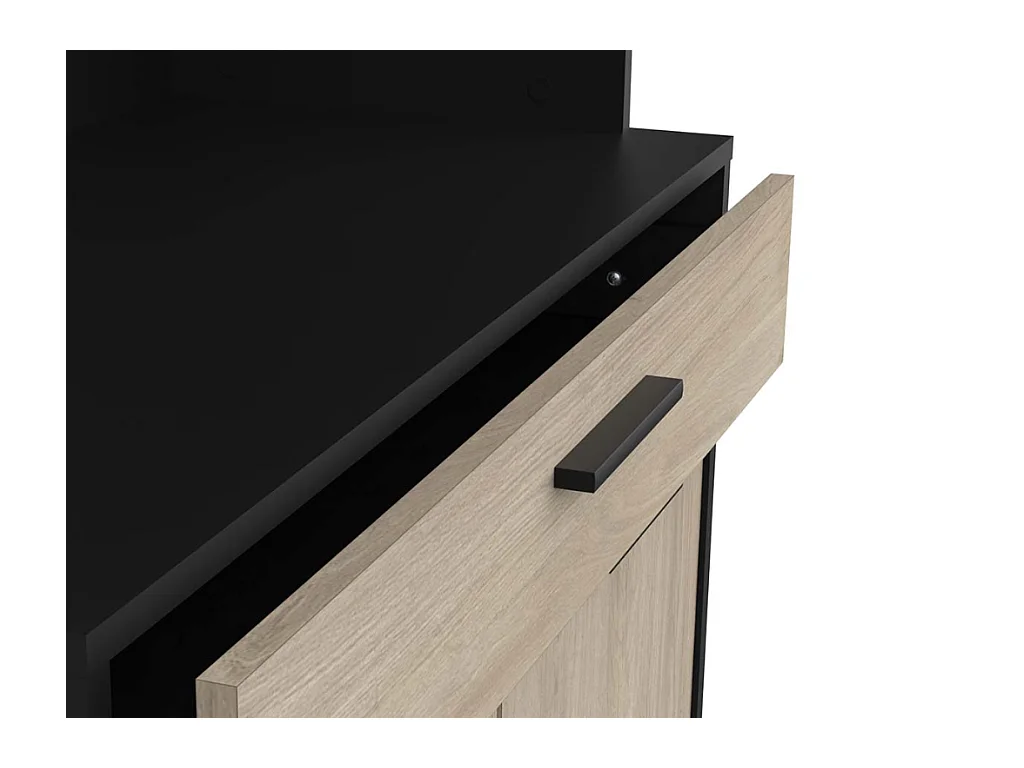 Móvel Alto de Cozinha AMBIHOME NAPO Preto/Carvalho C84xP40xA177cm