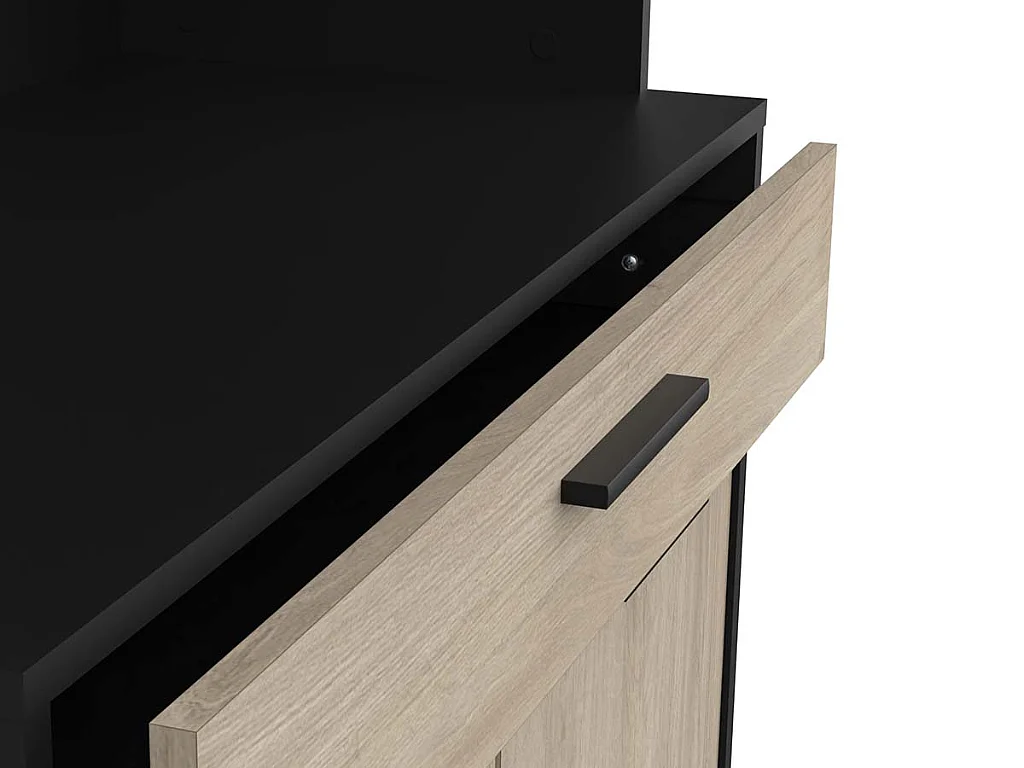 Móvel Alto de Cozinha AMBIHOME NAPO Preto/Carvalho C84xP40xA177cm