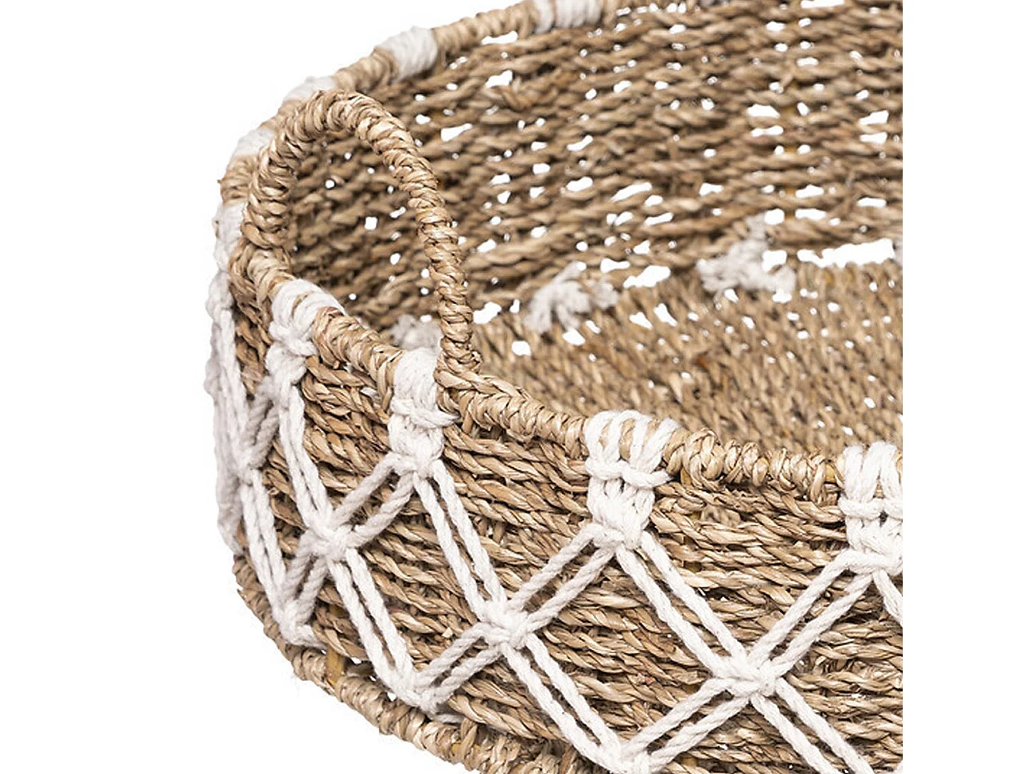 Bandeja redonda en estilo macramé