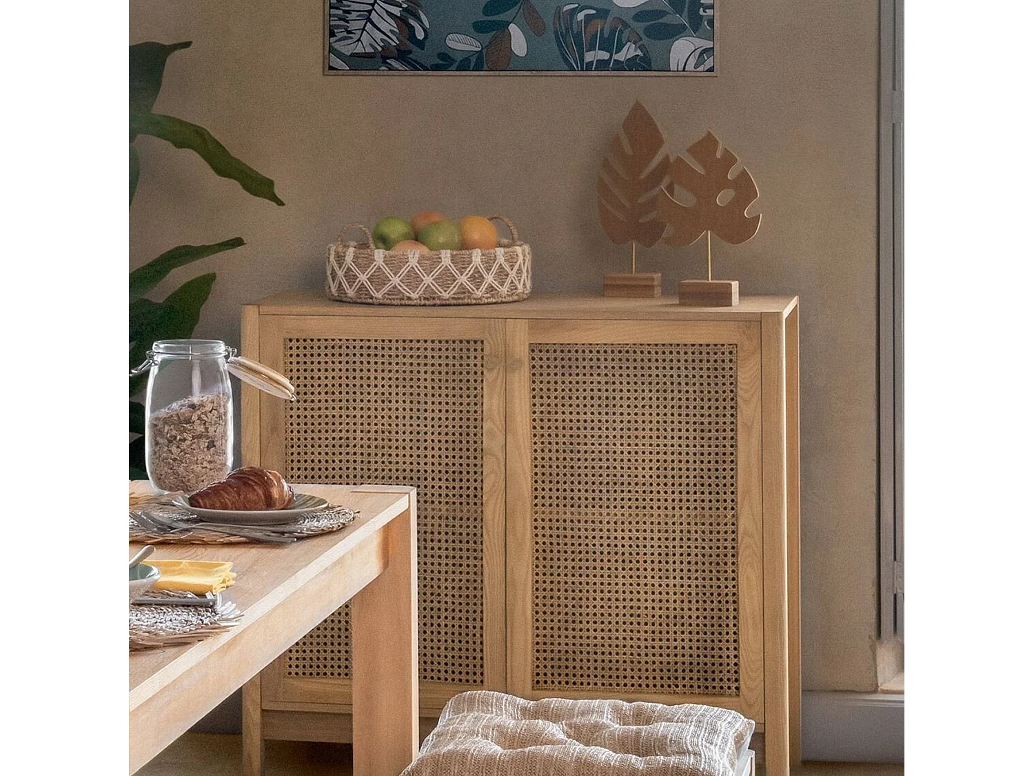 Bandeja redonda en estilo macramé