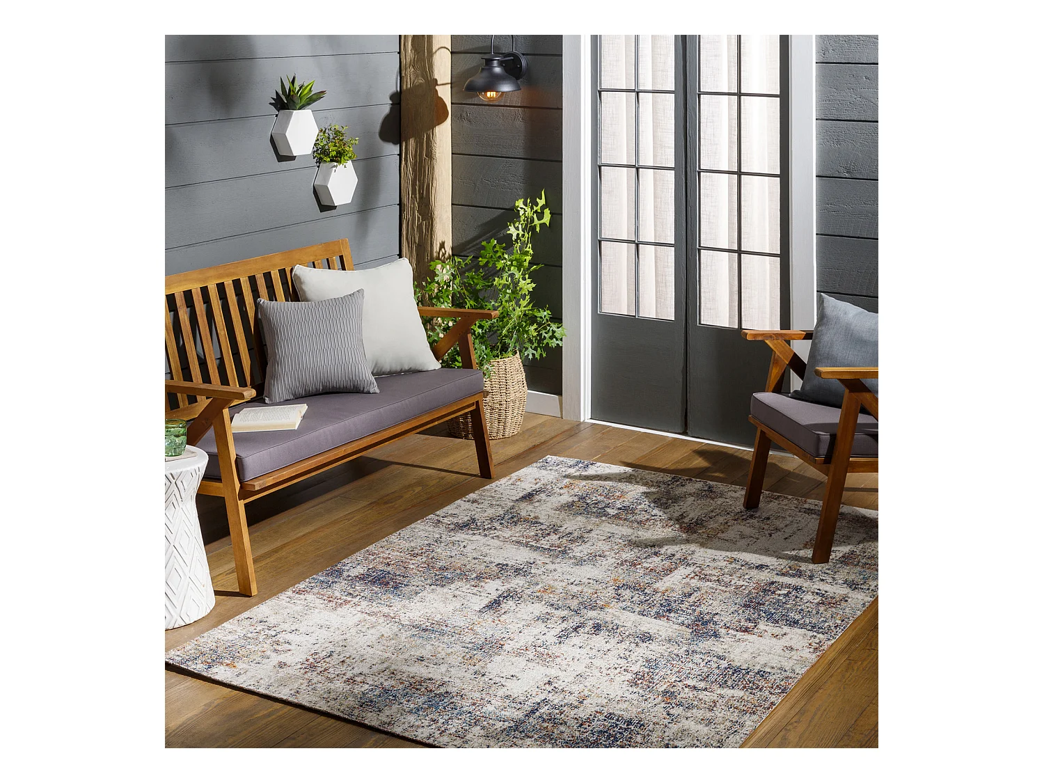 Tappeto Esterno/Interno - Blu/Grigio - 200x275cm - LEILA