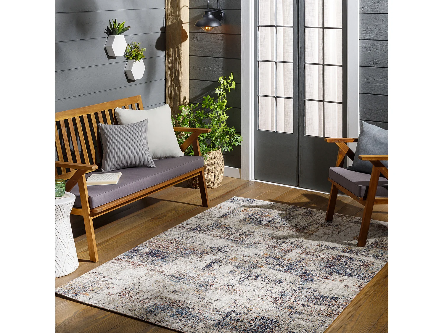 In-/Outdoor-Teppich - Blau/Grau - 120x170cm - LEILA