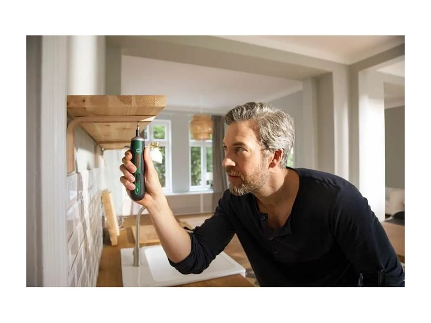 Ergonomischer Akkuschrauber von Bosch – PushDrive 3,6 V 1,5 Ah, MicroUSBAufladung, 32 Bit