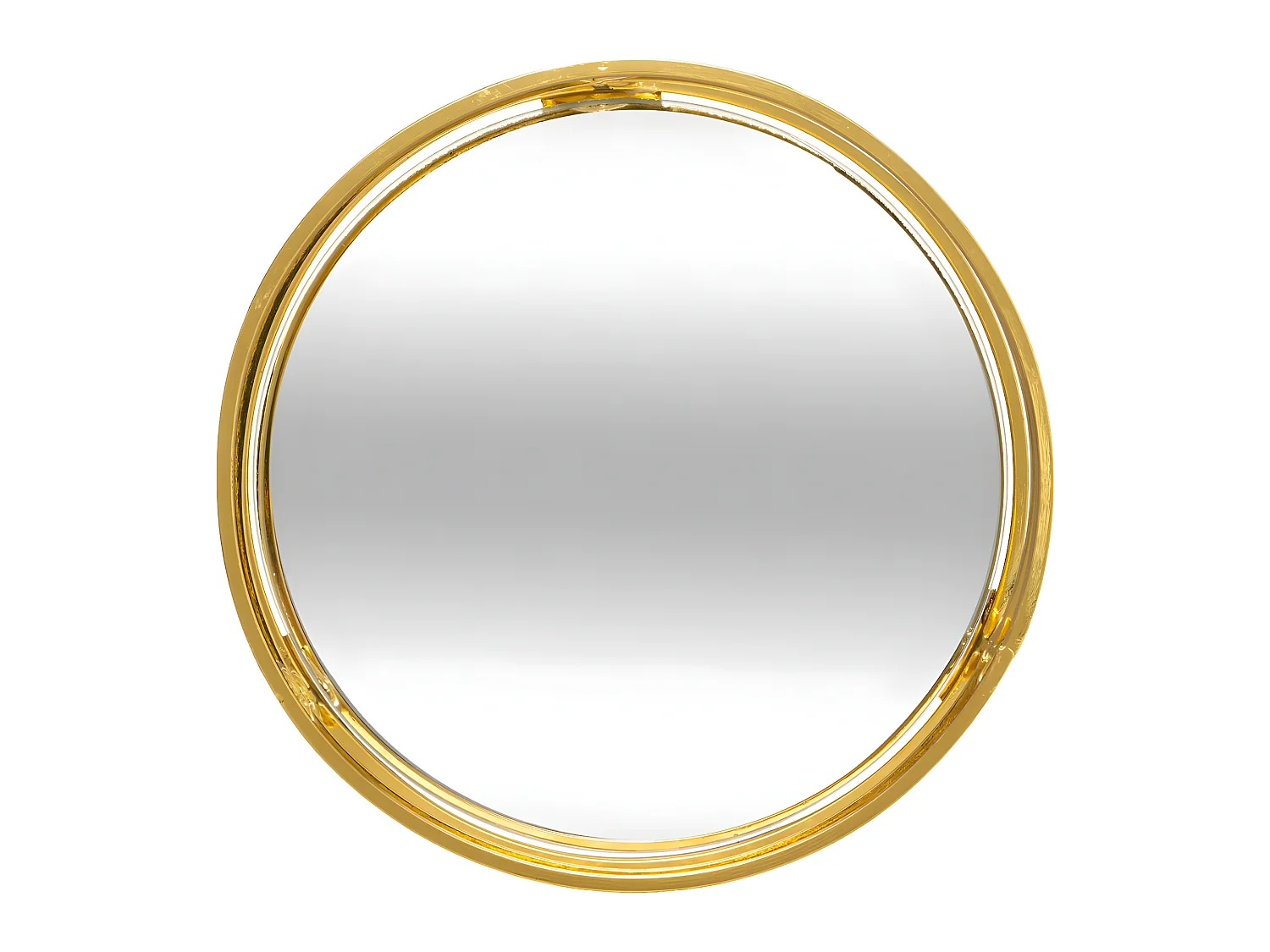 Lot de 2 Plateaux en Métal Doré et Miroir