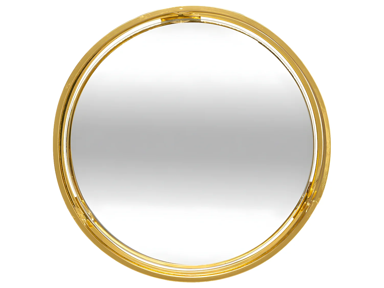 Lot de 2 Plateaux en Métal Doré et Miroir