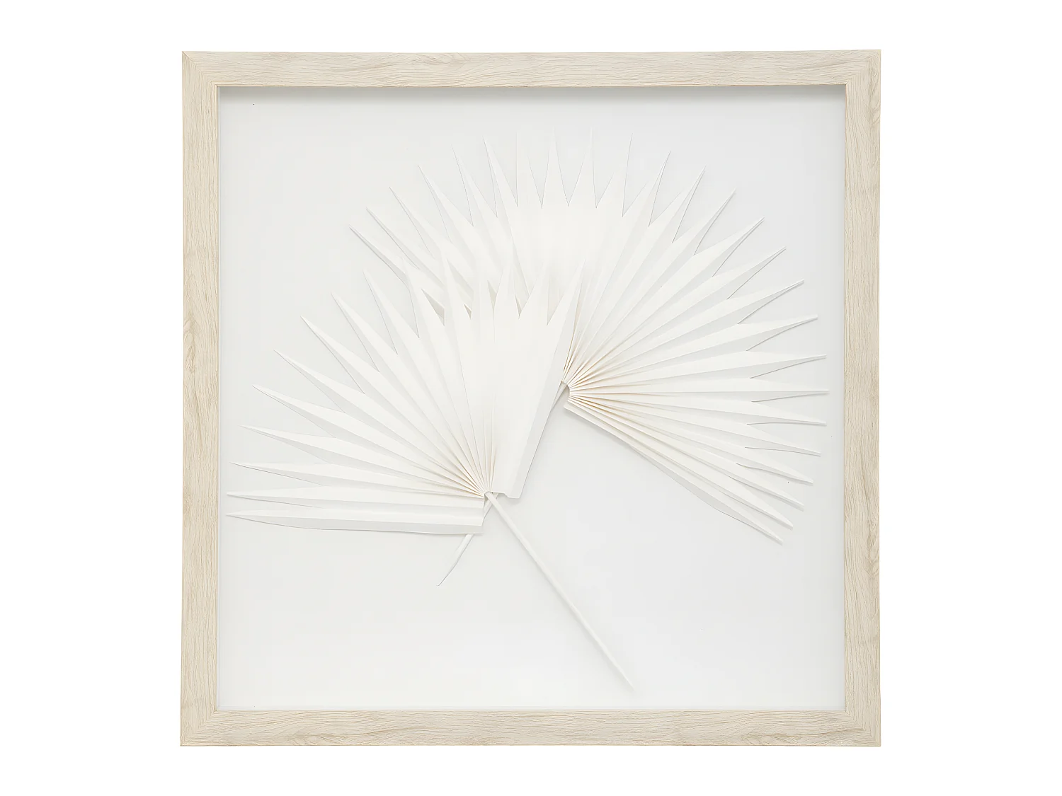 Déco murale Feuilles exotiques en bois et verre 40 x 40 cm