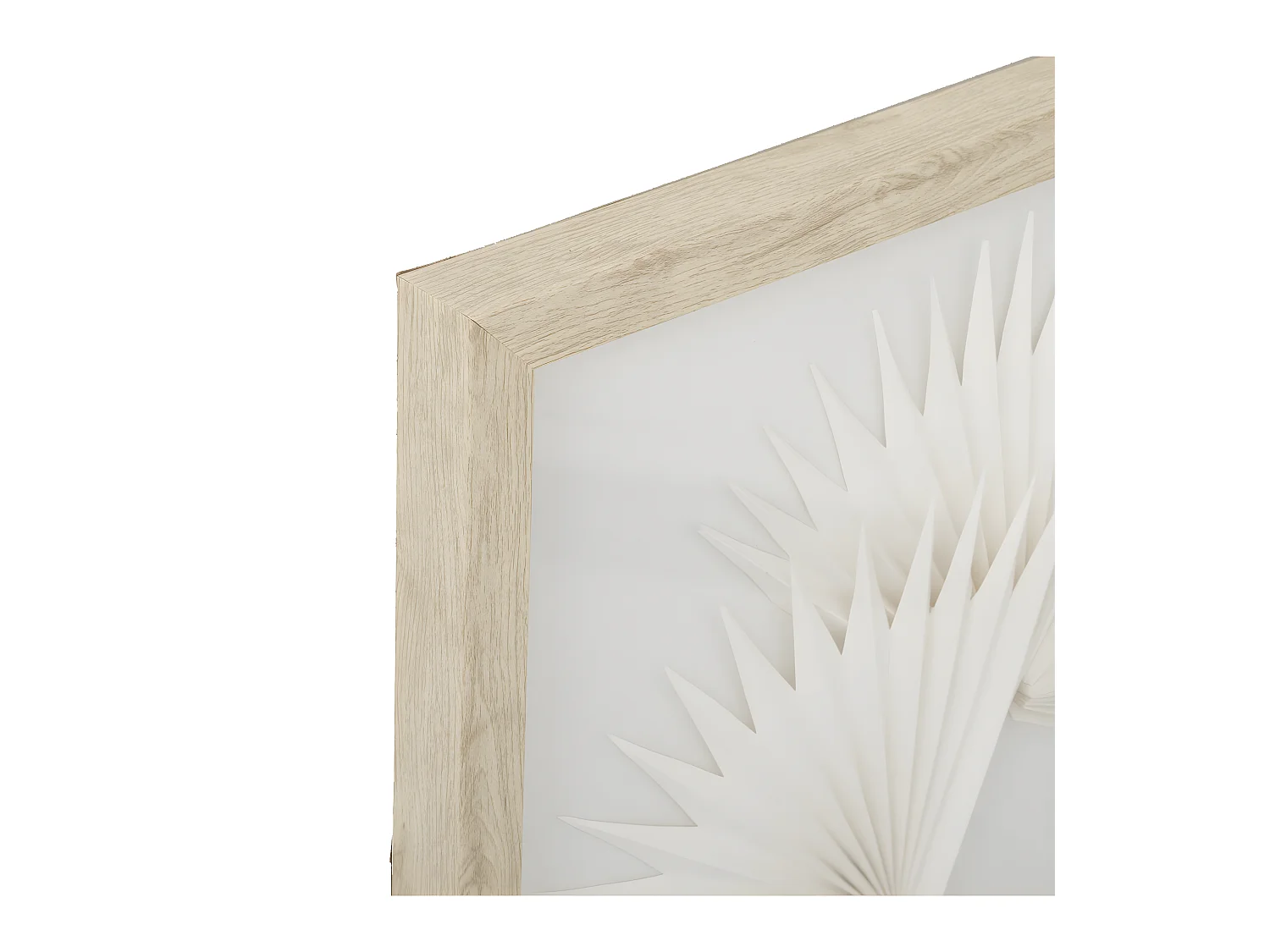 Déco murale Feuilles exotiques en bois et verre 40 x 40 cm