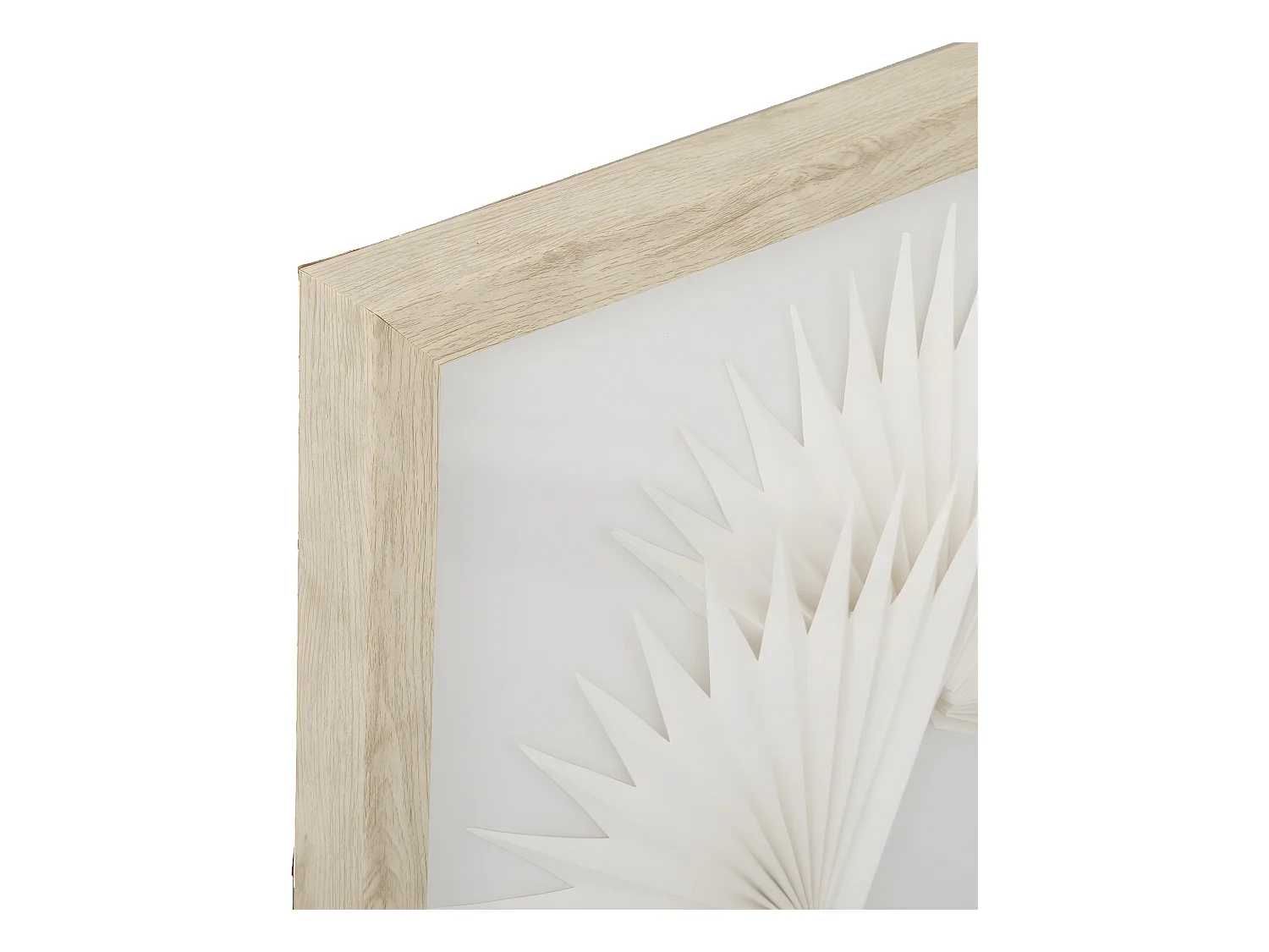 Déco murale Feuilles exotiques en bois et verre 40 x 40 cm