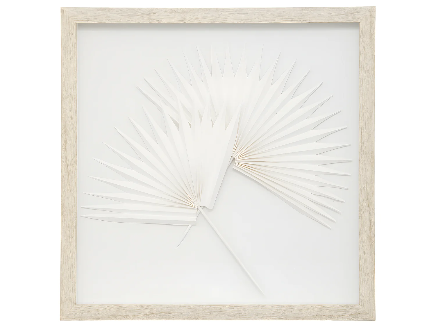 Déco murale Feuilles exotiques en bois et verre 40 x 40 cm