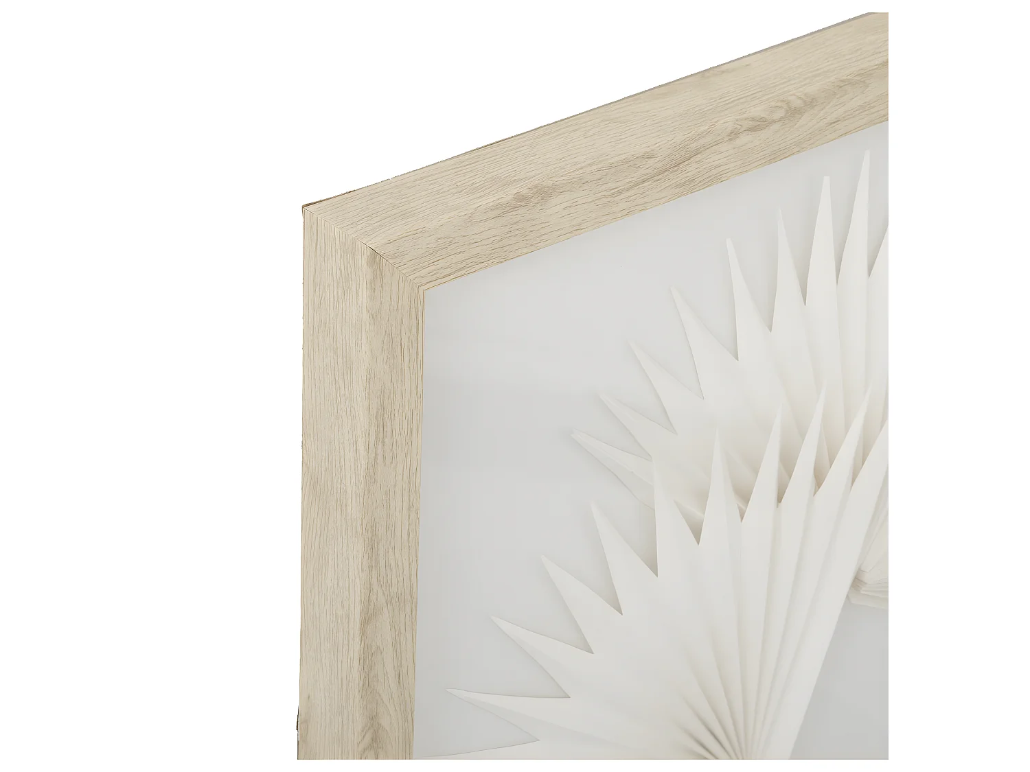 Déco murale Feuilles exotiques en bois et verre 40 x 40 cm