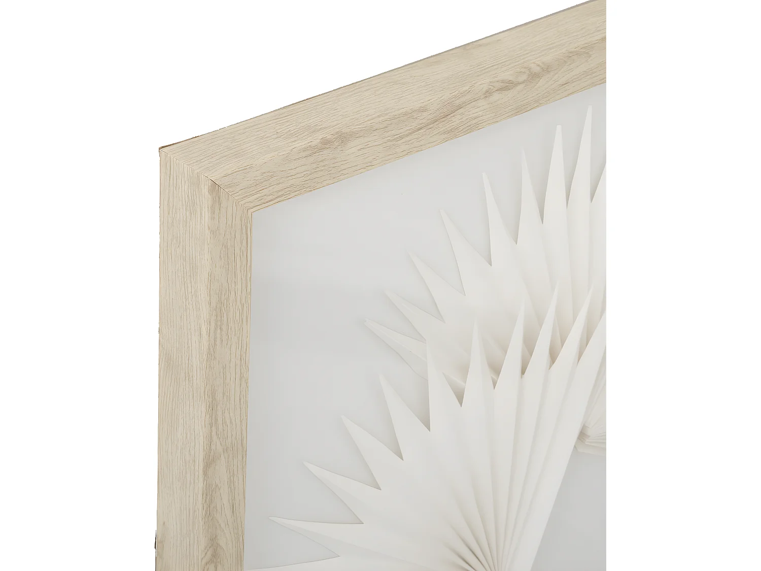 Déco murale Feuilles exotiques en bois et verre 40 x 40 cm