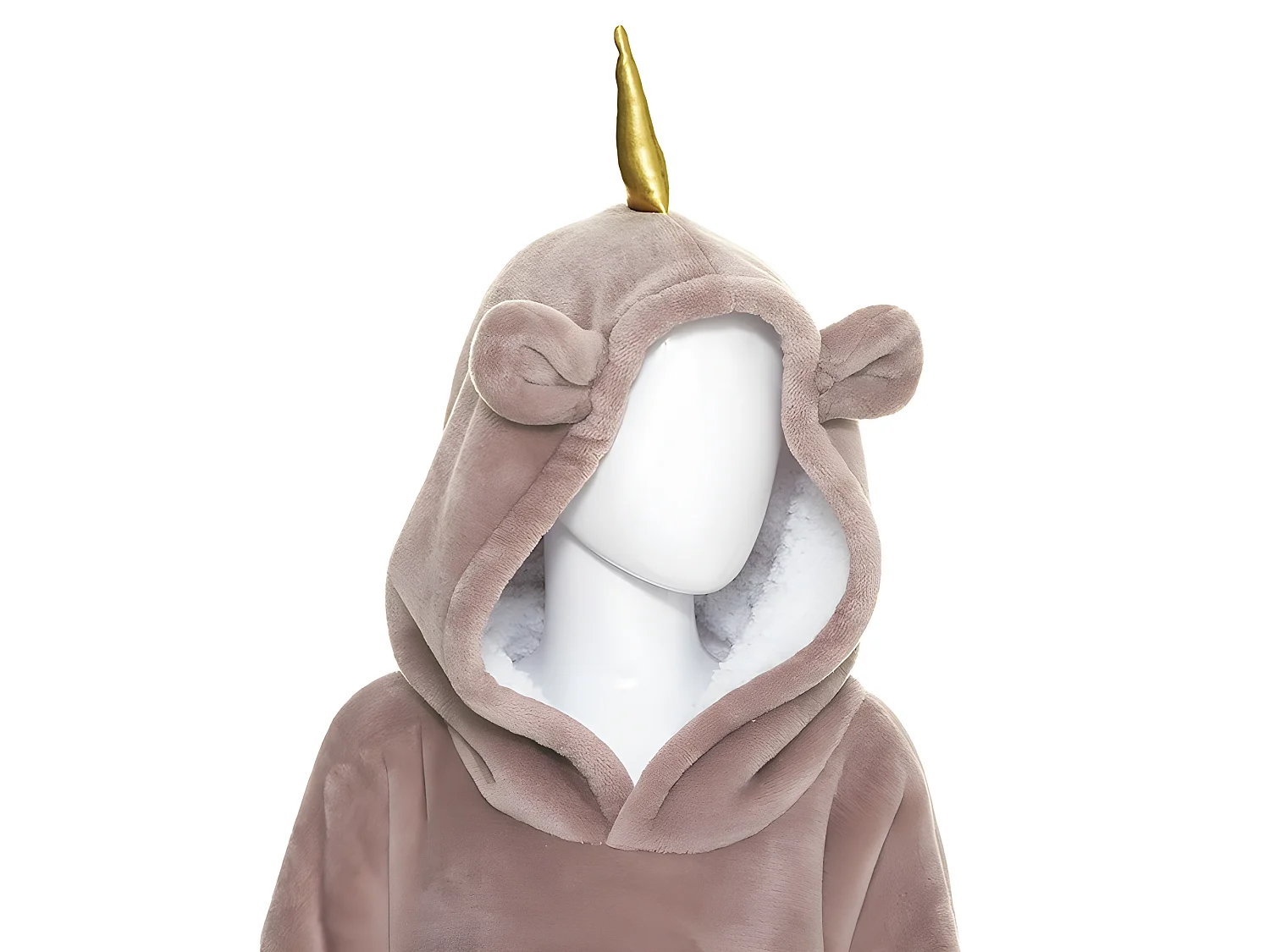 Sweat Plaid Kind Eenhoorn Roze met Capuchon Zacht en Warm 60x95 cm met Voorzak