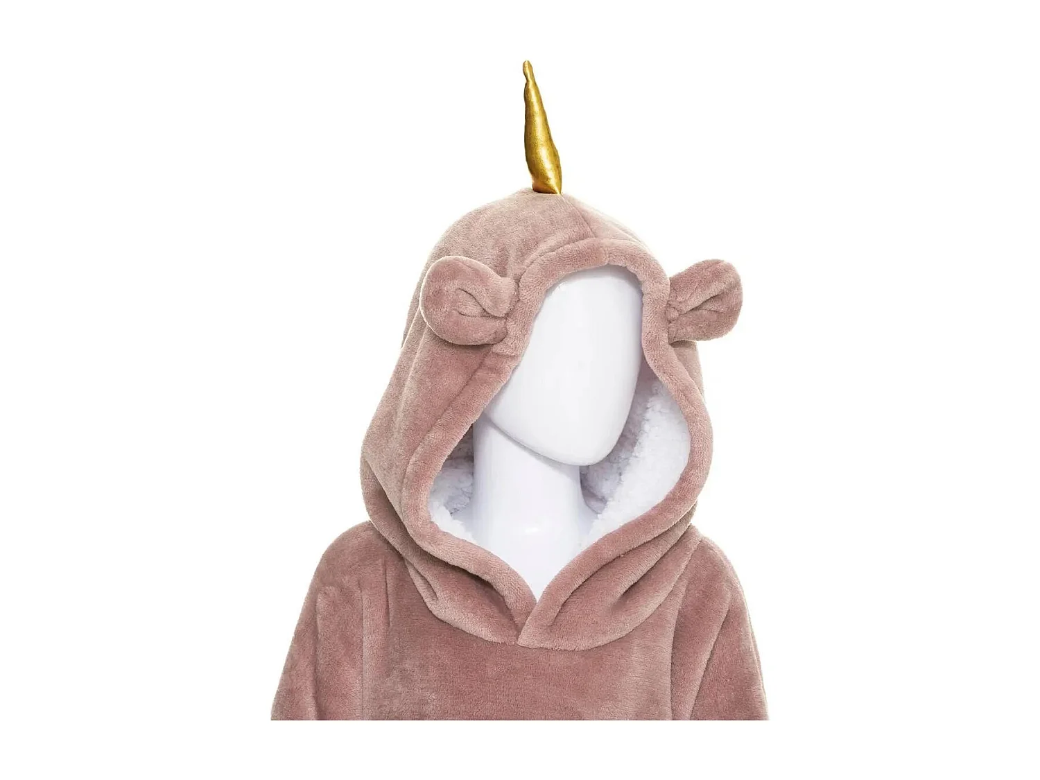Plaid Sweat Capuche Enfant "Licorne" 60x95cm Rose