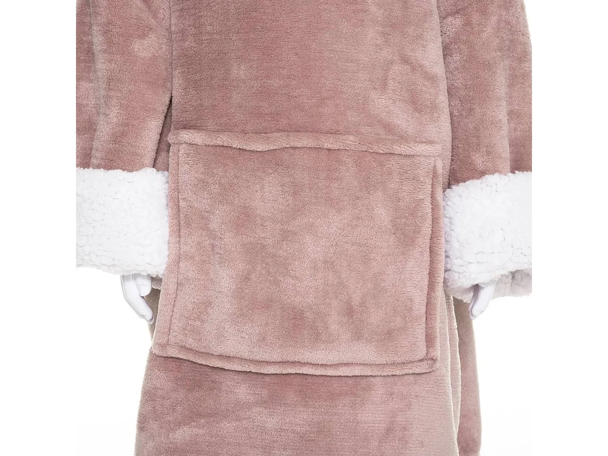 Plaid Sweat Capuche Enfant "Licorne" 60x95cm Rose