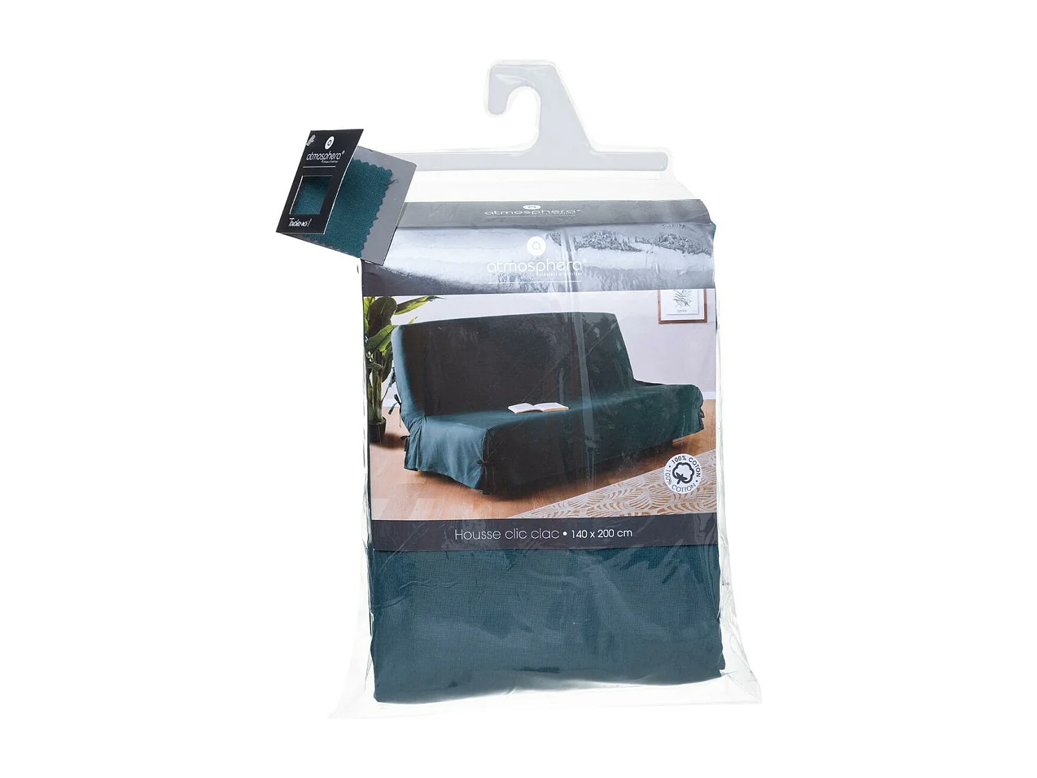 Housse de clic clac Bleu Canard 140 x 200 cm