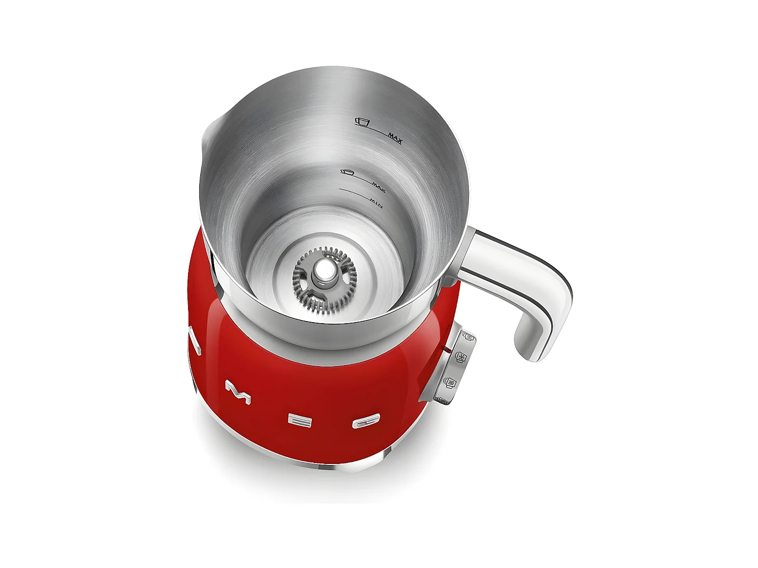 Chocolatière et mousseur à lait rouge