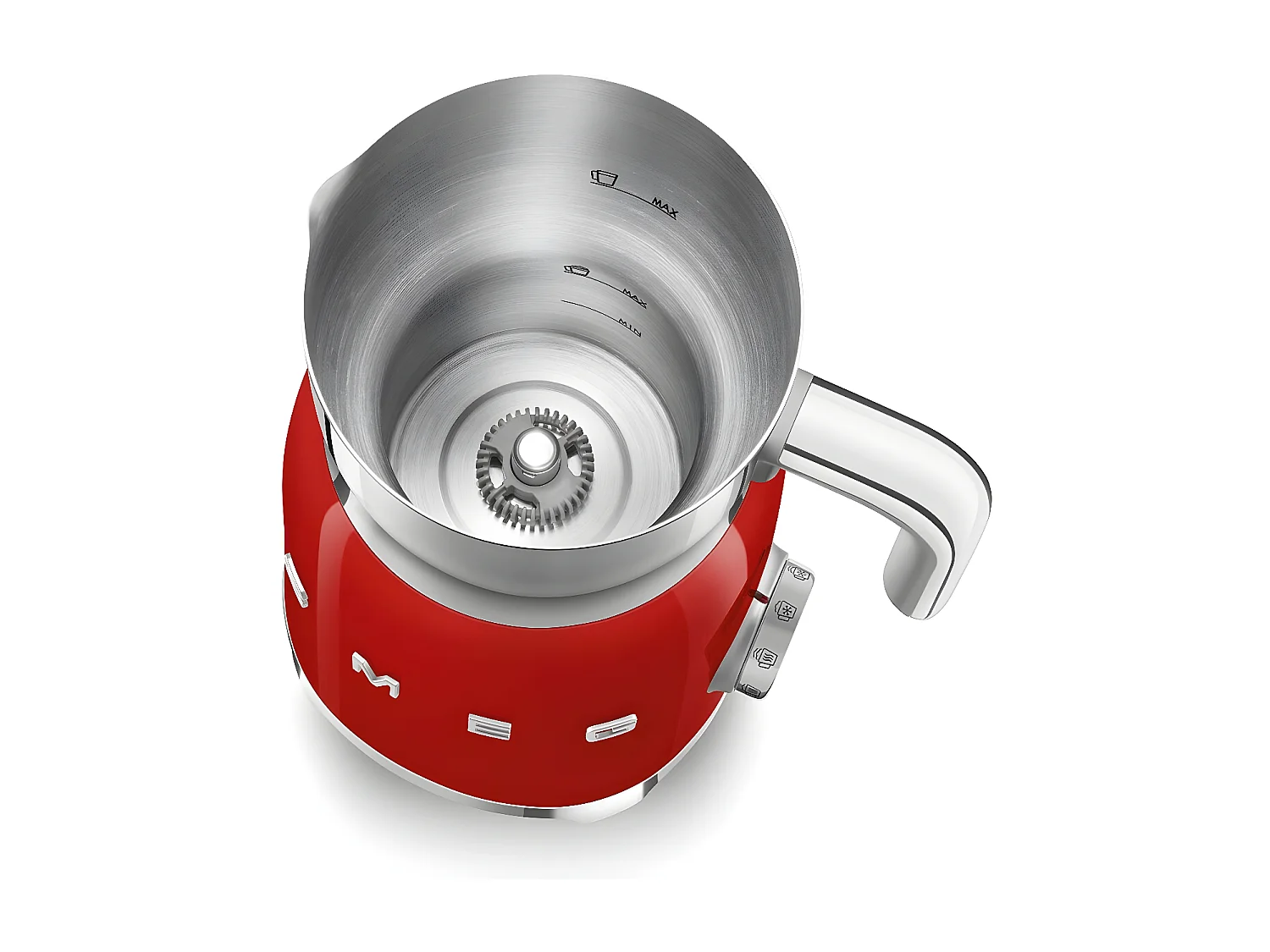 Chocolatière et mousseur à lait rouge