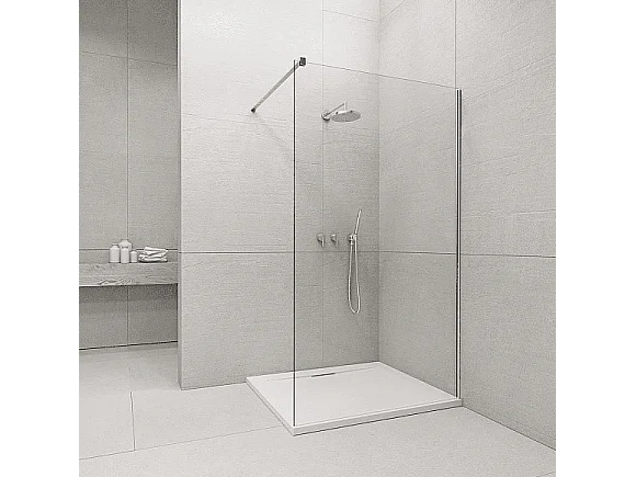 Panel fijo de ducha WALK IN Perfil Cromado Grosor Cristal 8 mm