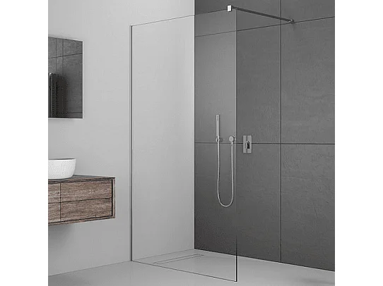 Panel fijo de ducha WALK IN Perfil Cromado Grosor Cristal 8 mm