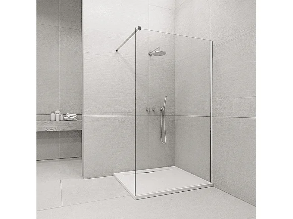 Panel fijo de ducha WALK IN Perfil Cromado Grosor Cristal 8 mm