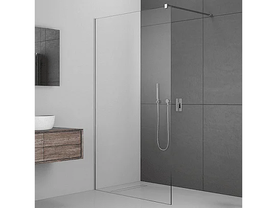 Panel fijo de ducha WALK IN Perfil Cromado Grosor Cristal 8 mm